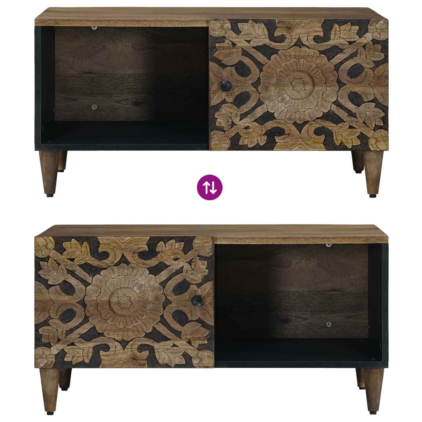 Coffee Table Brown 80 x 50 x 40 cm Solid Mango Wood