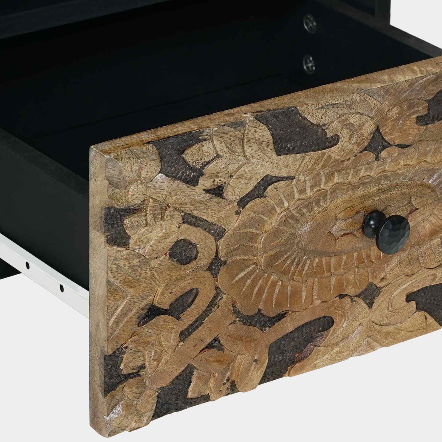 Bed cabinet with Drawer Brown 40 x 33 x 46 cm Solid Mango Wood