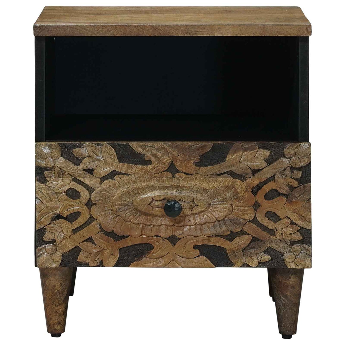 Bed cabinet with Drawer Brown 40 x 33 x 46 cm Solid Mango Wood