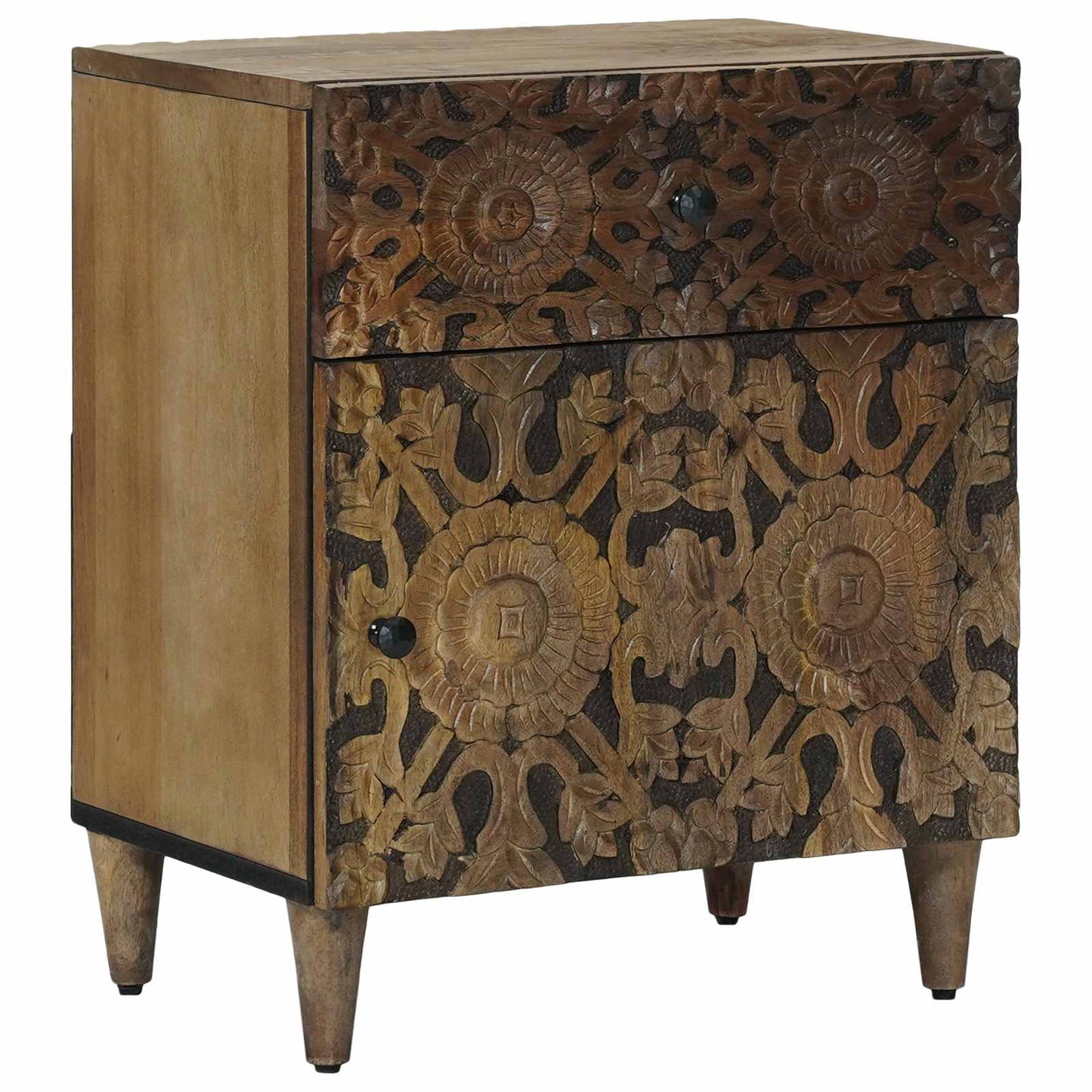 Bed cabinet with Drawer Brown 50 x 33 x 60 cm Solid Mango Wood
