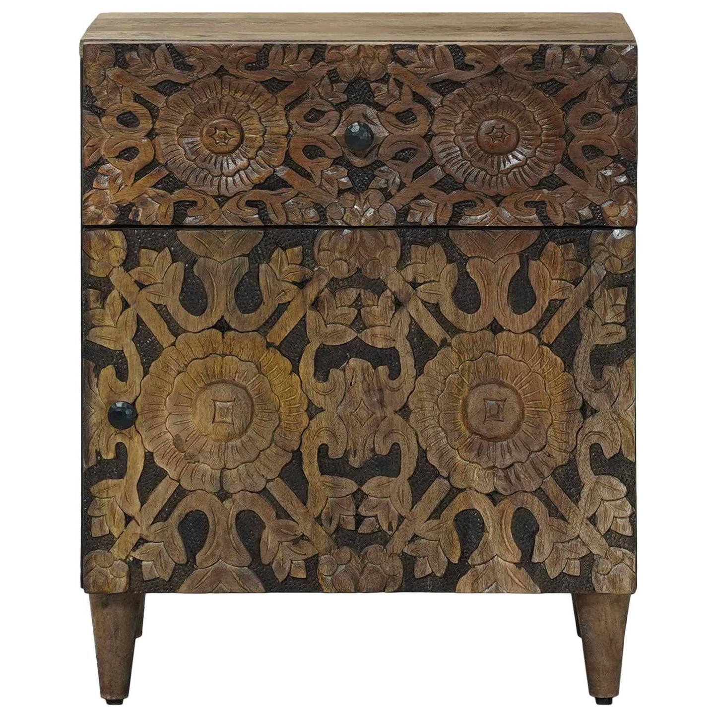 Bed cabinet with Drawer Brown 50 x 33 x 60 cm Solid Mango Wood