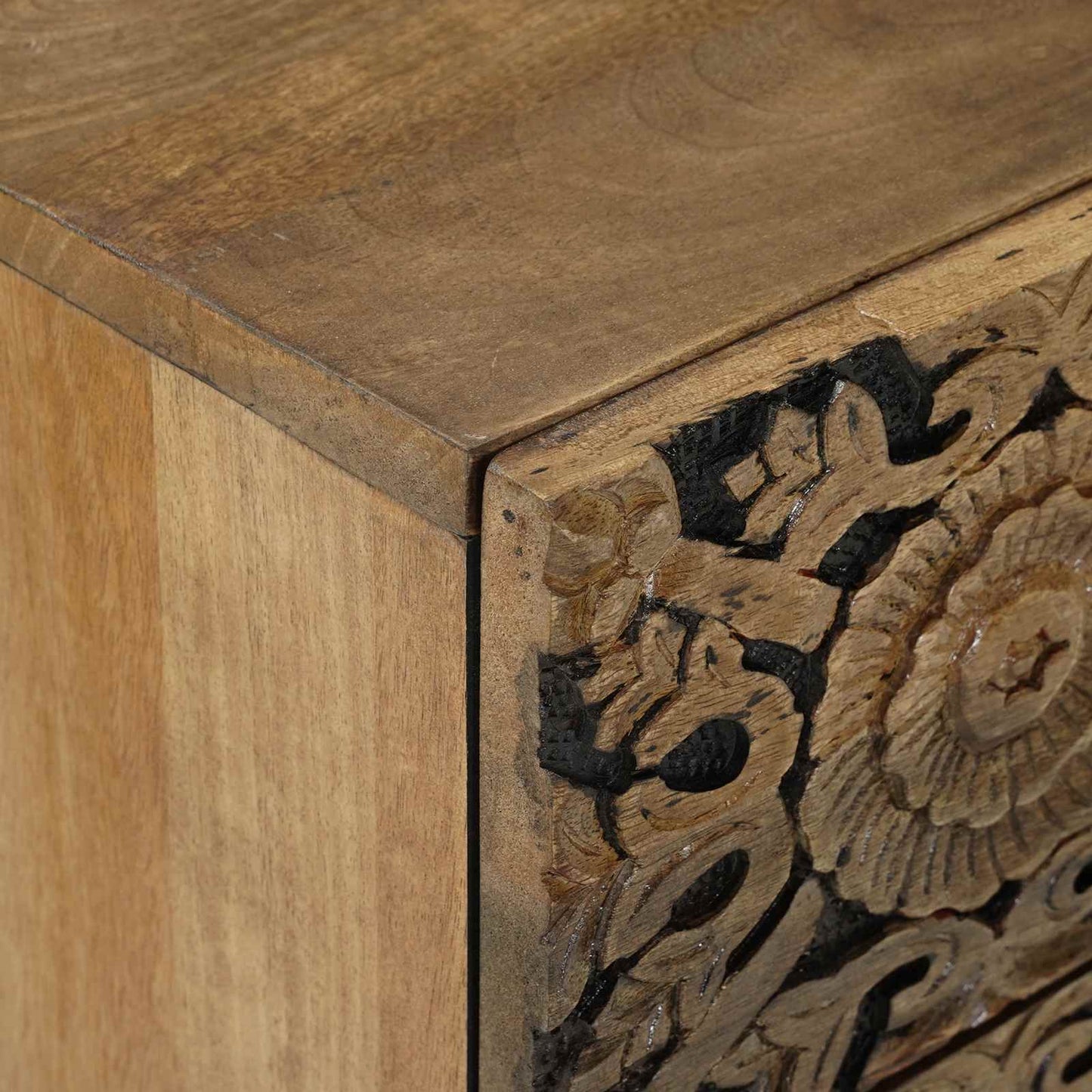Bed cabinet with Drawer Brown 50 x 33 x 60 cm Solid Mango Wood