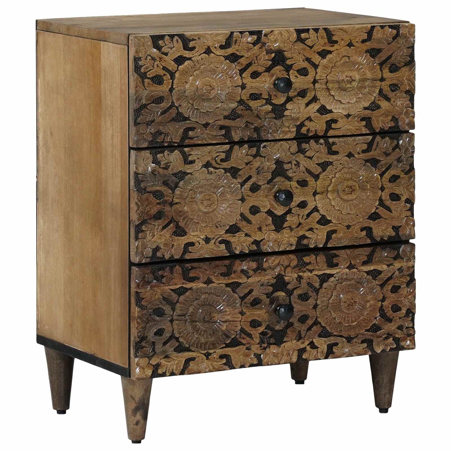 Bed cabinet with Drawer Brown 50 x 33 x 60 cm Solid Mango Wood