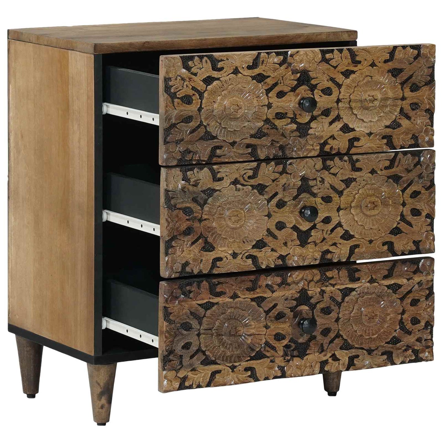 Bed cabinet with Drawer Brown 50 x 33 x 60 cm Solid Mango Wood