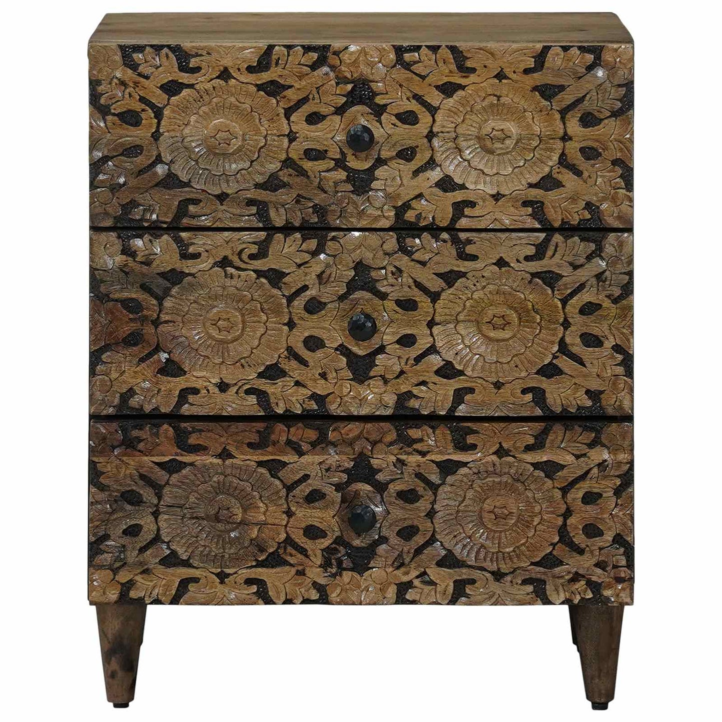 Bed cabinet with Drawer Brown 50 x 33 x 60 cm Solid Mango Wood