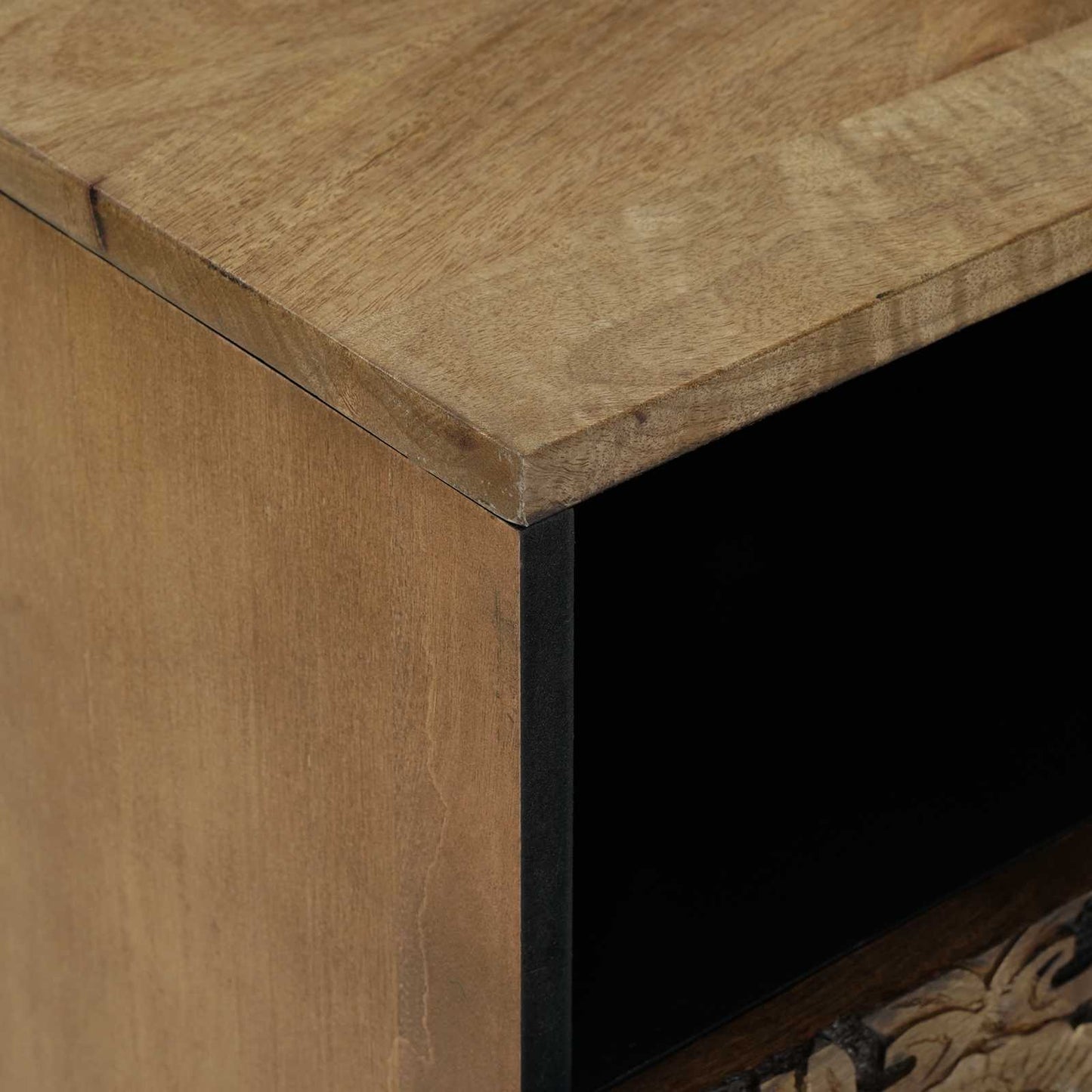 Bed cabinet with Drawer Brown 50 x 33 x 60 cm Solid Mango Wood