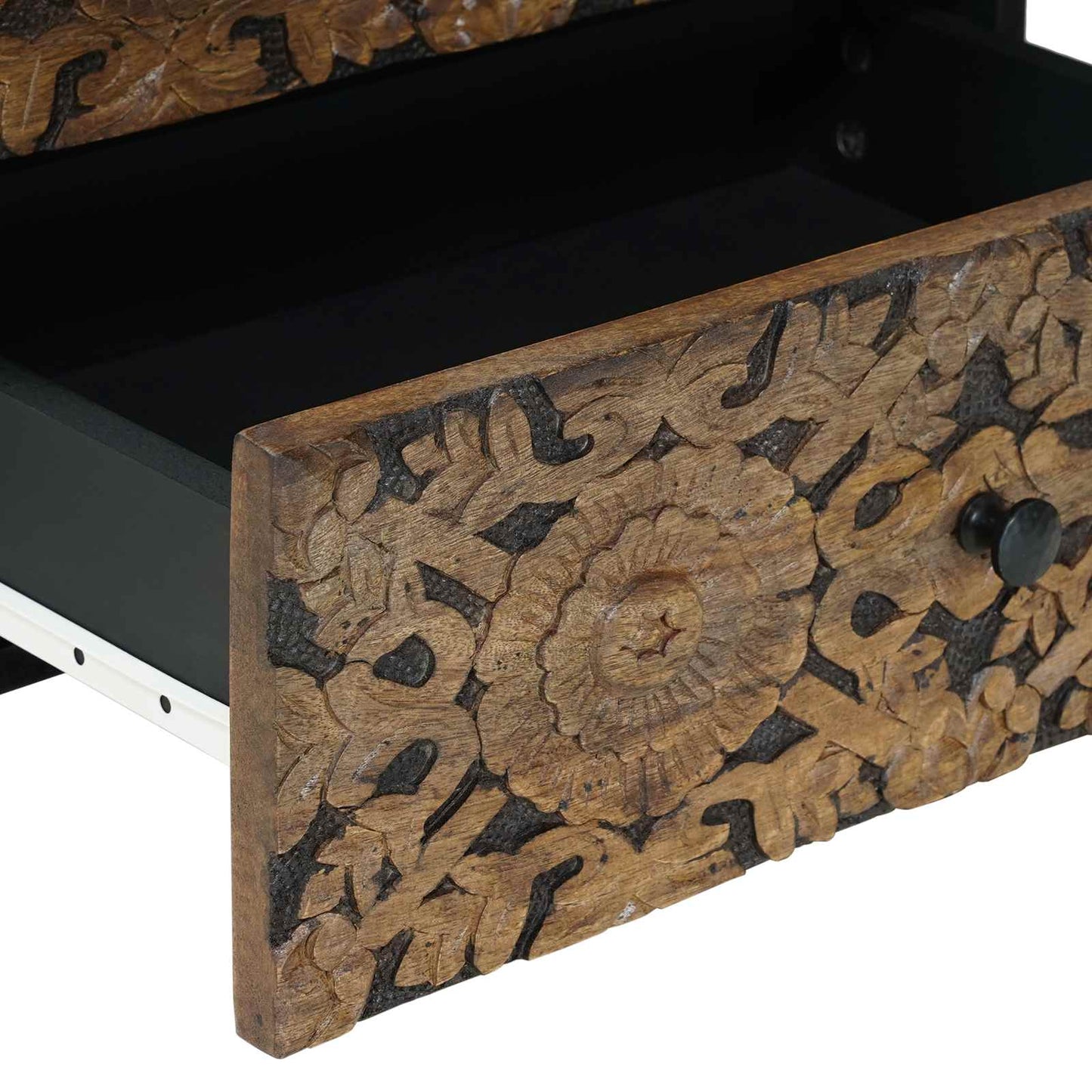 Bed cabinet with Drawer Brown 50 x 33 x 60 cm Solid Mango Wood