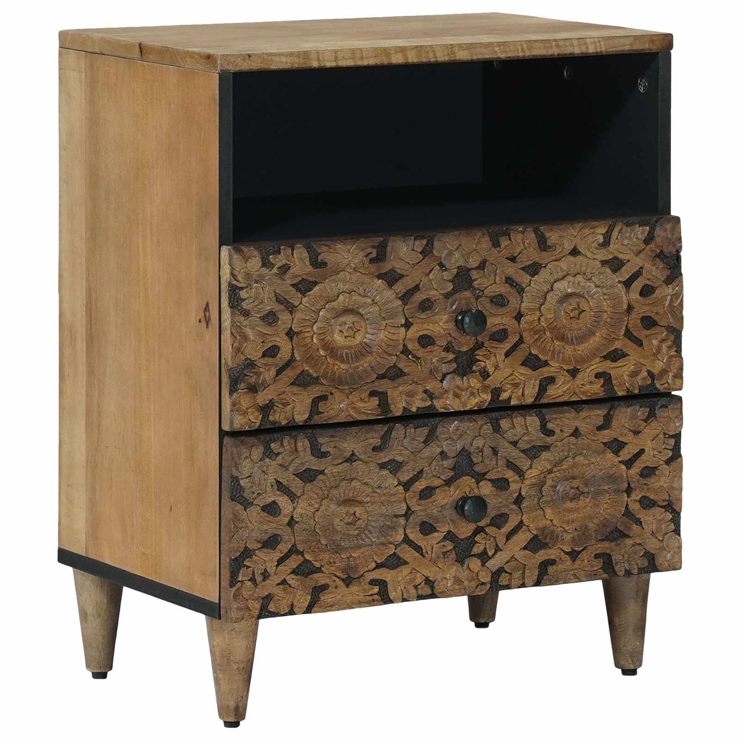Bed cabinet with Drawer Brown 50 x 33 x 60 cm Solid Mango Wood