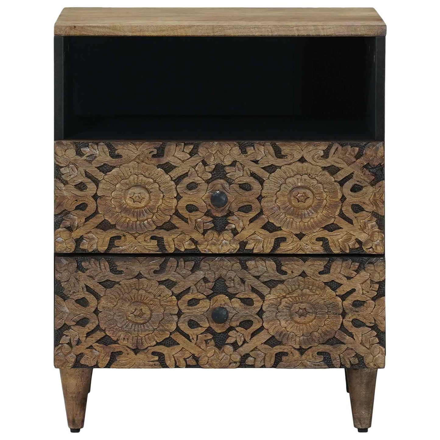 Bed cabinet with Drawer Brown 50 x 33 x 60 cm Solid Mango Wood