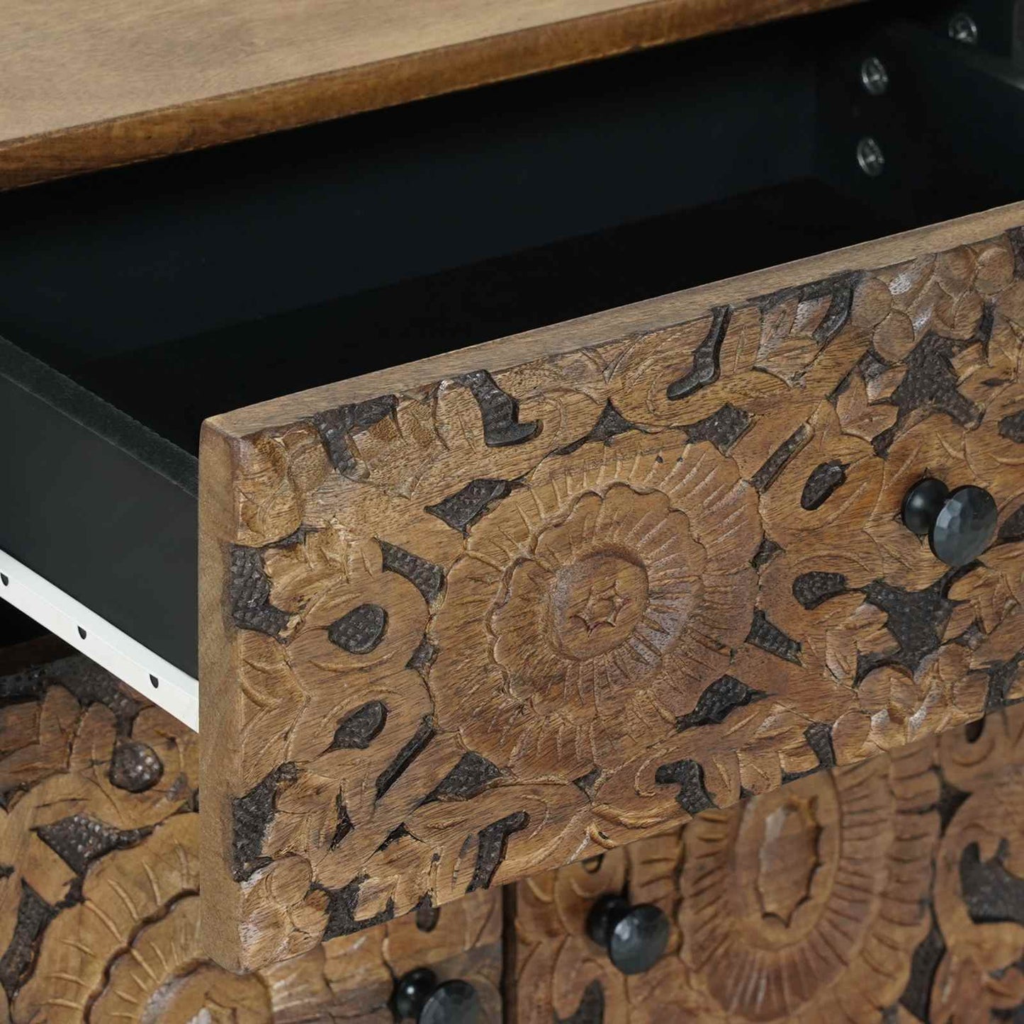 Bed cabinet with Drawer Brown 50 x 33 x 60 cm Solid Mango Wood