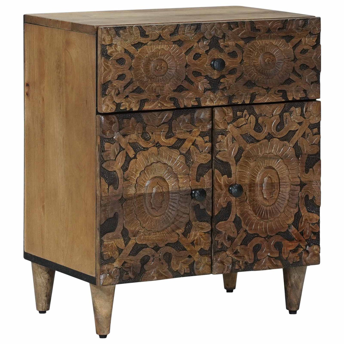 Bed cabinet with Drawer Brown 50 x 33 x 60 cm Solid Mango Wood