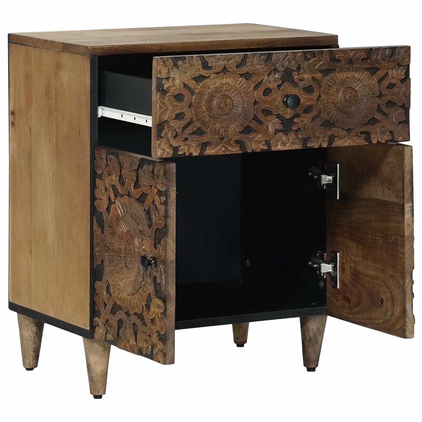 Bed cabinet with Drawer Brown 50 x 33 x 60 cm Solid Mango Wood