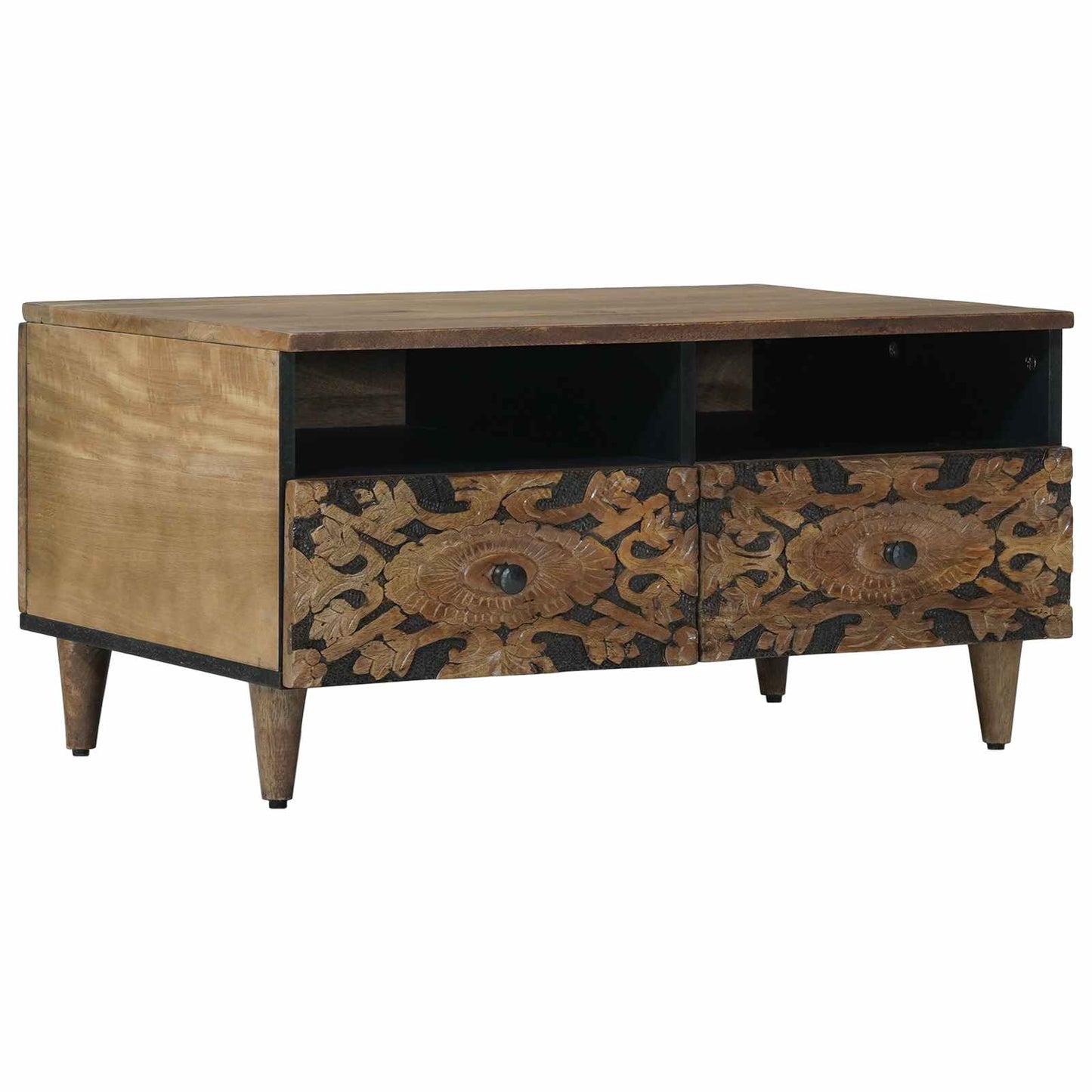 Coffee Table with Drawer Brown 80 x 54 x 40 cm Solid Mango Wood