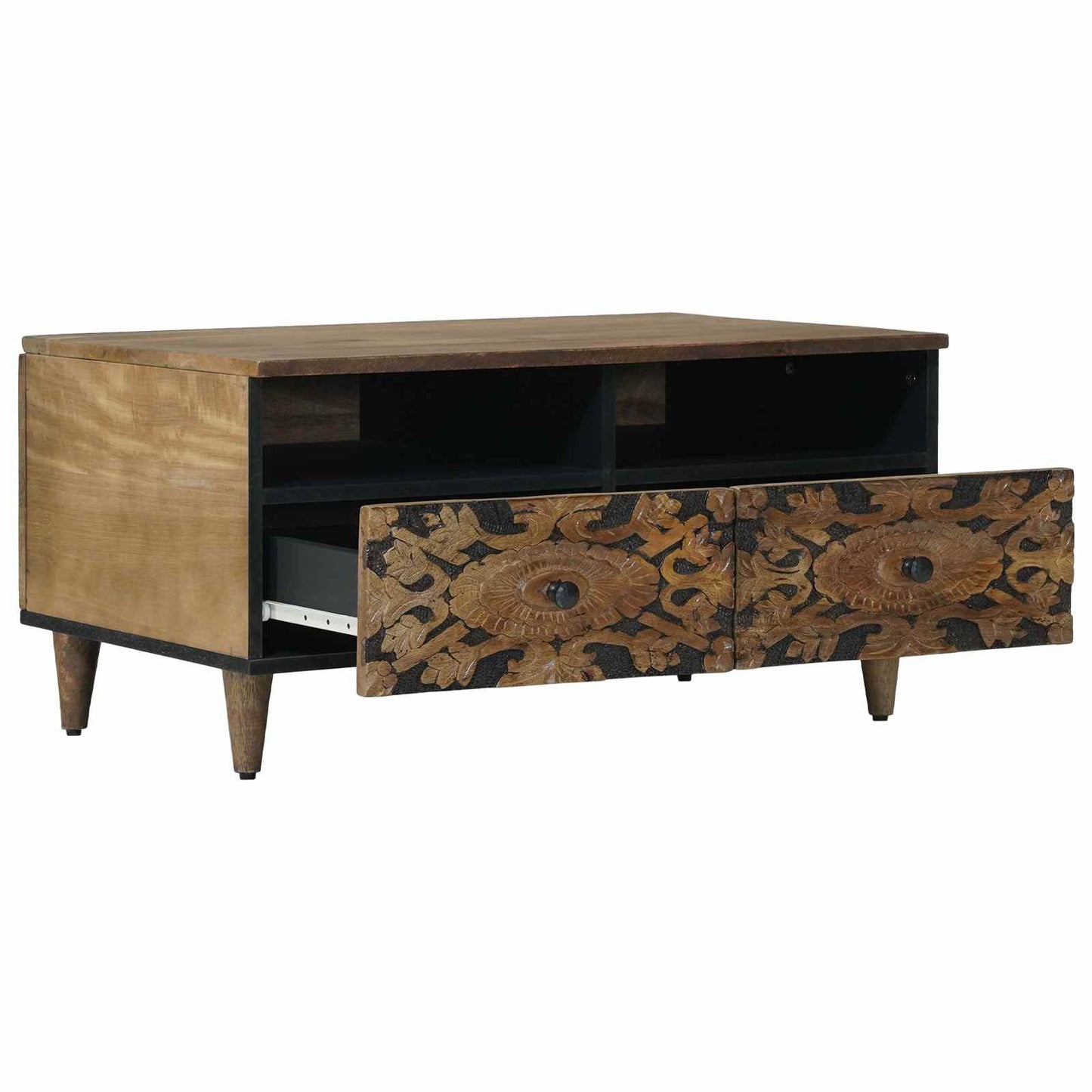 Coffee Table with Drawer Brown 80 x 54 x 40 cm Solid Mango Wood