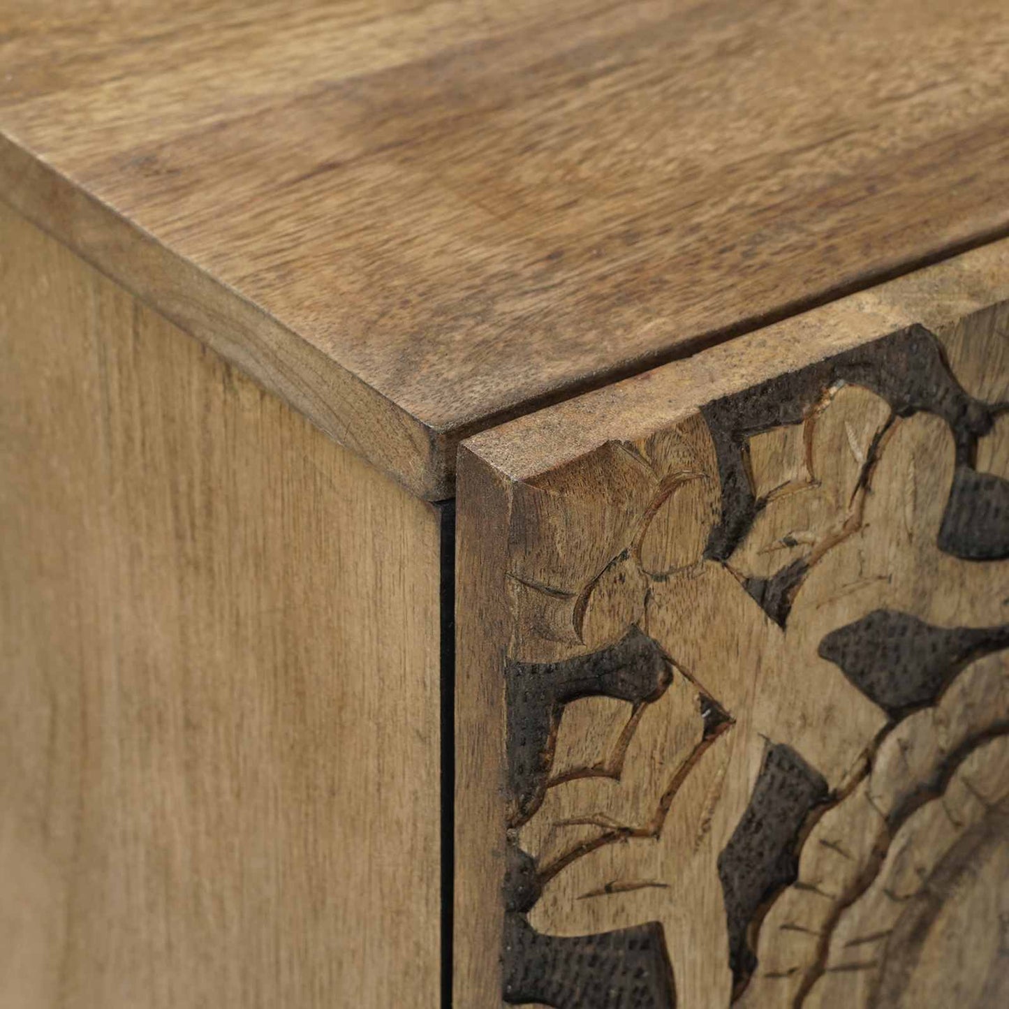 TV Cabinet with Door Brown 105 x 33.5 x 46 cm Solid Mango Wood