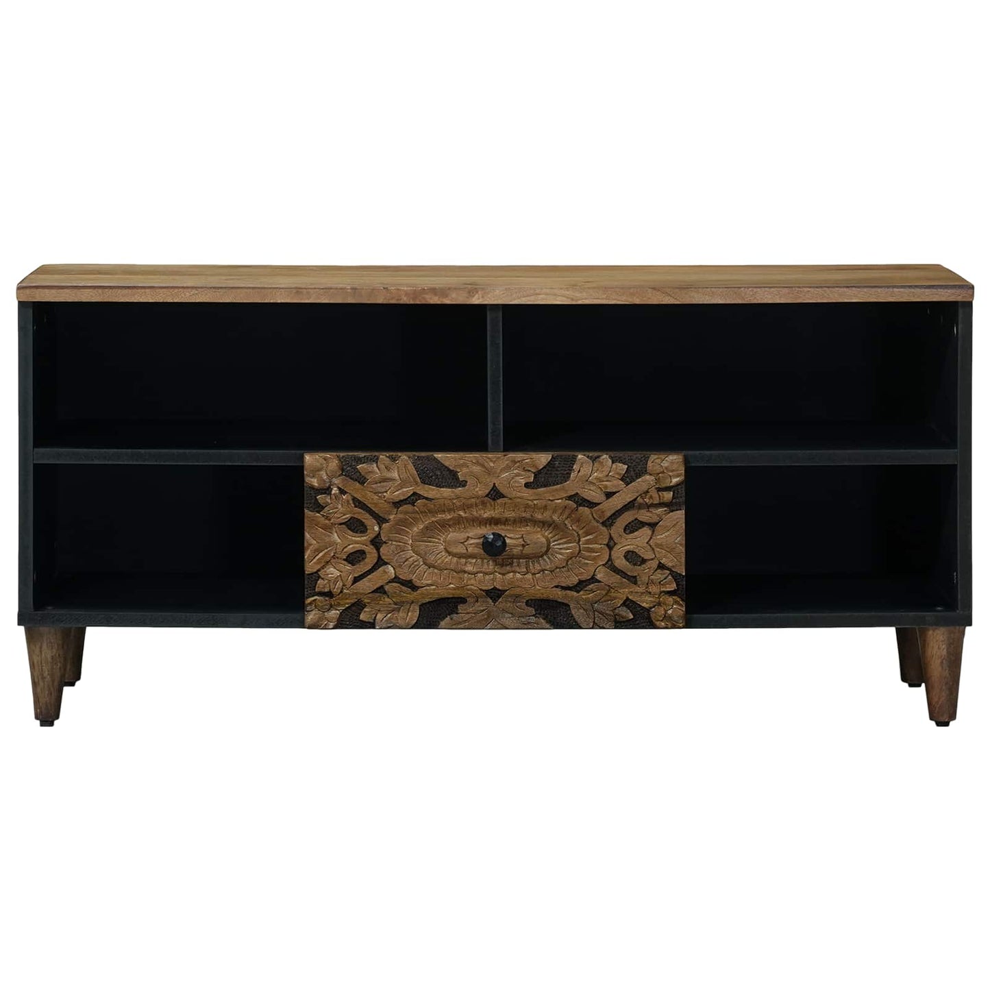 TV Cabinet with Shelf Brown 100 x 33.5 x 46 cm Solid Mango Wood