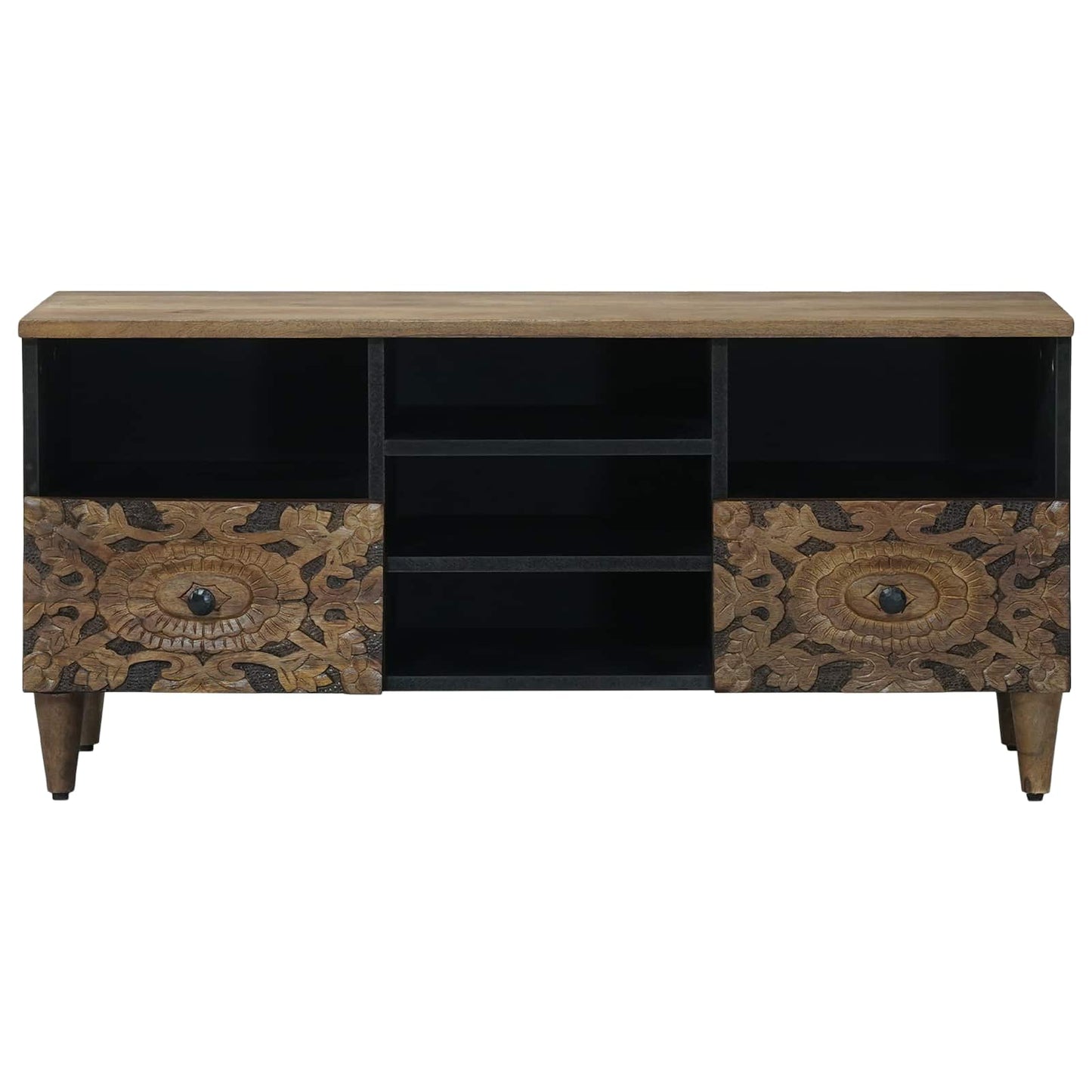 TV Cabinet with Shelf Brown 100 x 33.5 x 46 cm Solid Mango Wood