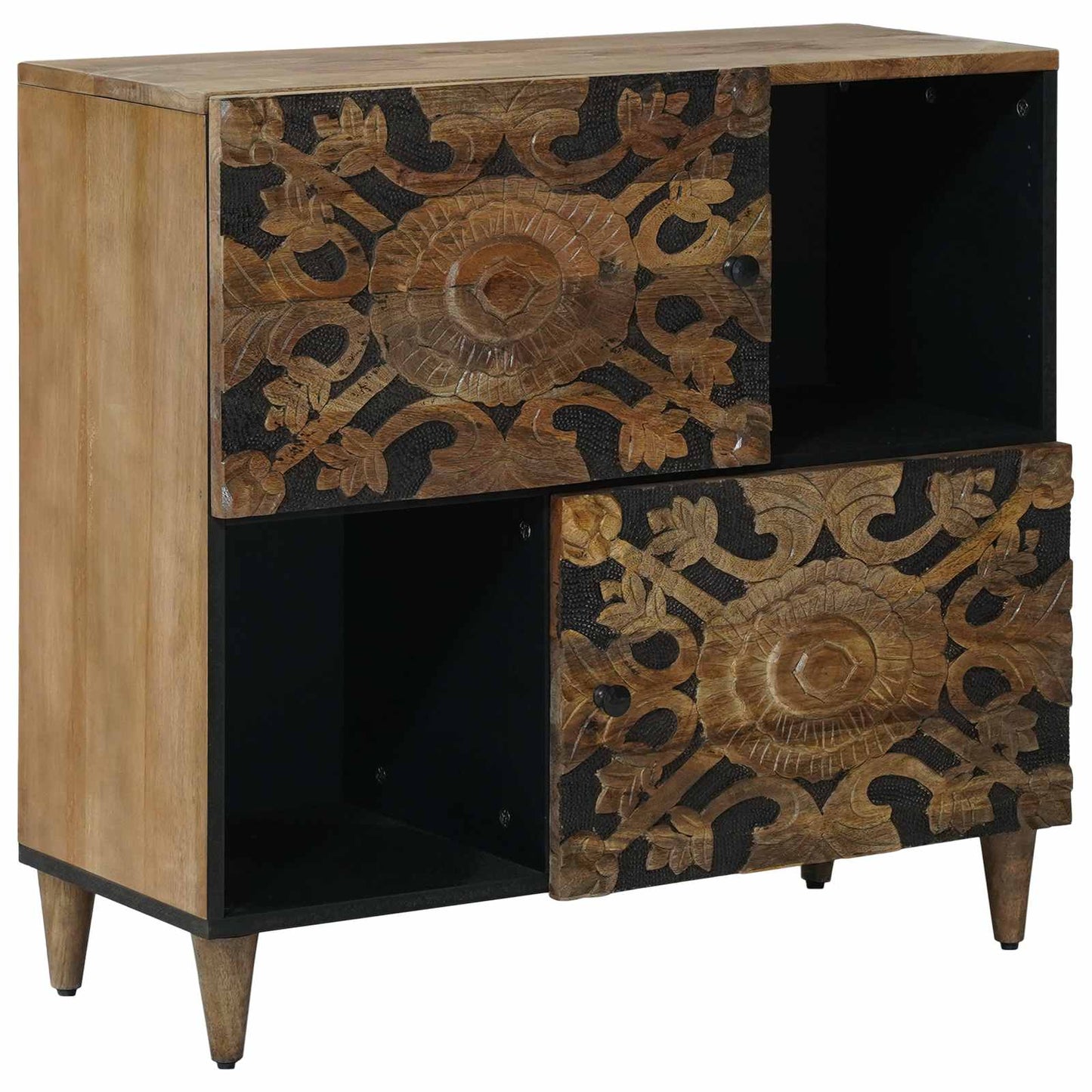 Sideboard with Storage Brown 80 x 33.5 x 75 cm Solid Mango Wood