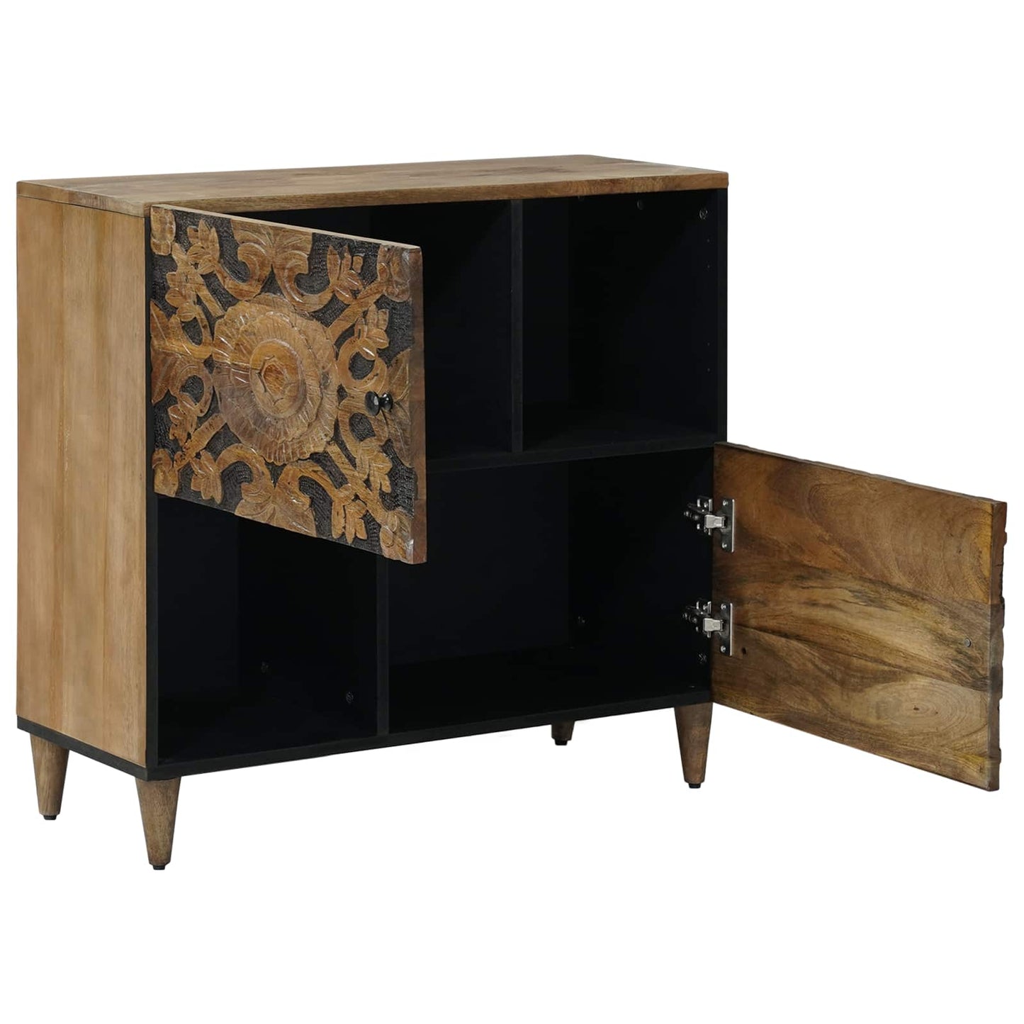 Sideboard with Storage Brown 80 x 33.5 x 75 cm Solid Mango Wood