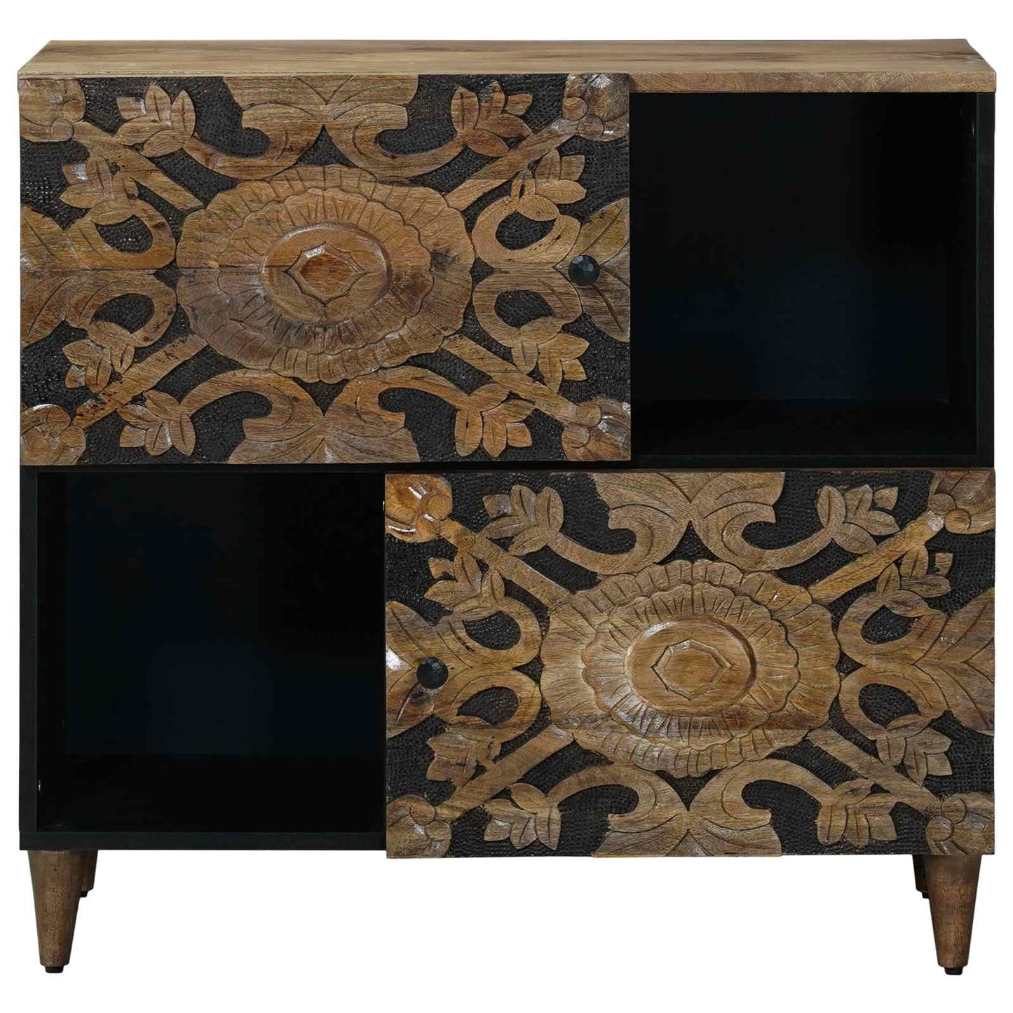 Sideboard with Storage Brown 80 x 33.5 x 75 cm Solid Mango Wood