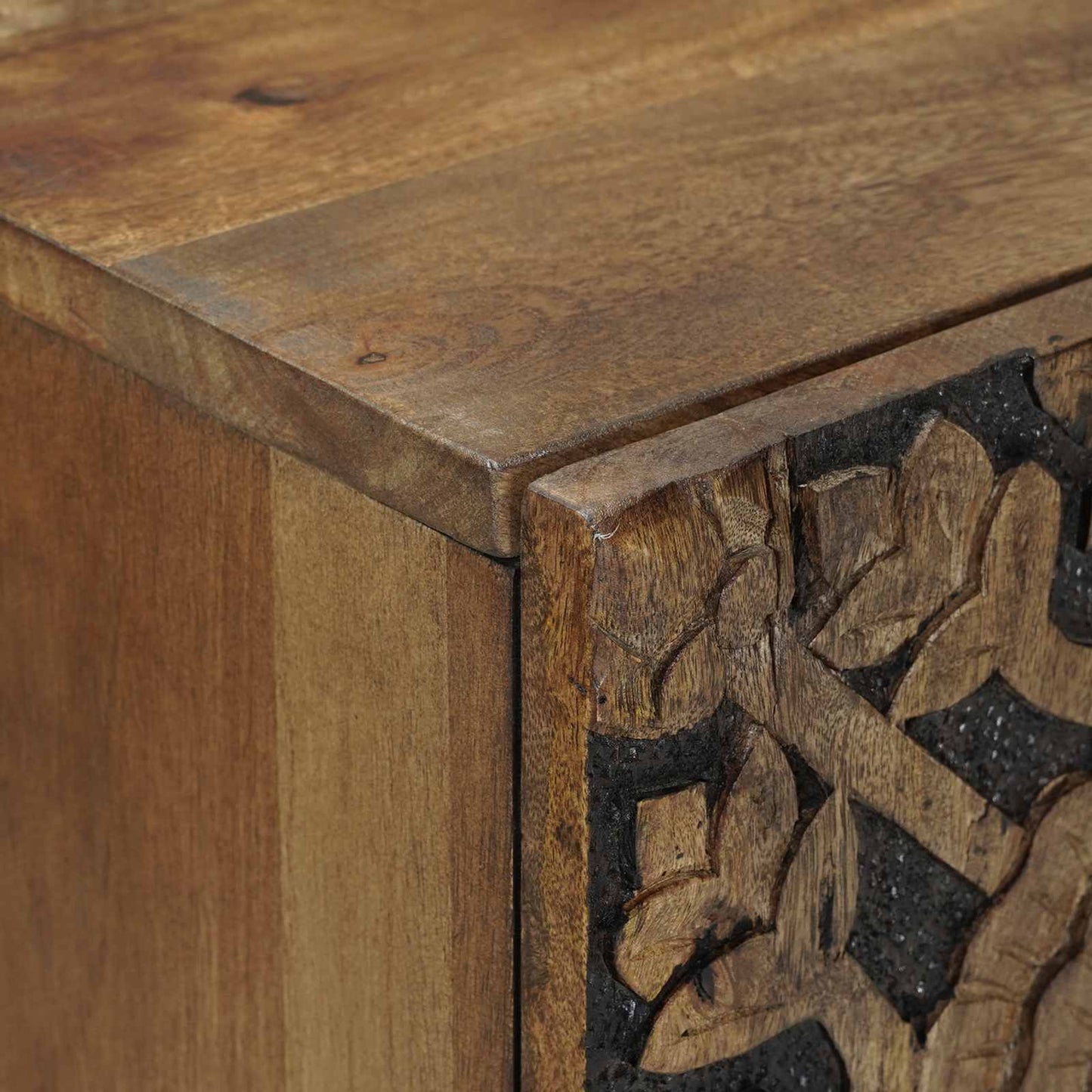 Sideboard with Shelf Brown 90 x 33.5 x 75 cm Solid Mango Wood