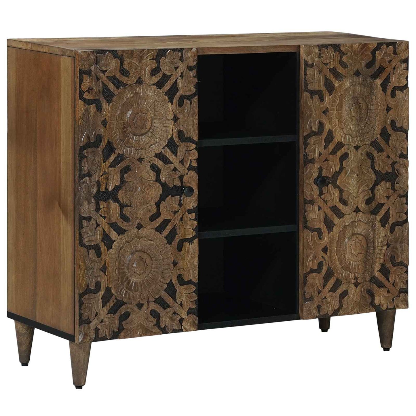 Sideboard with Shelf Brown 90 x 33.5 x 75 cm Solid Mango Wood