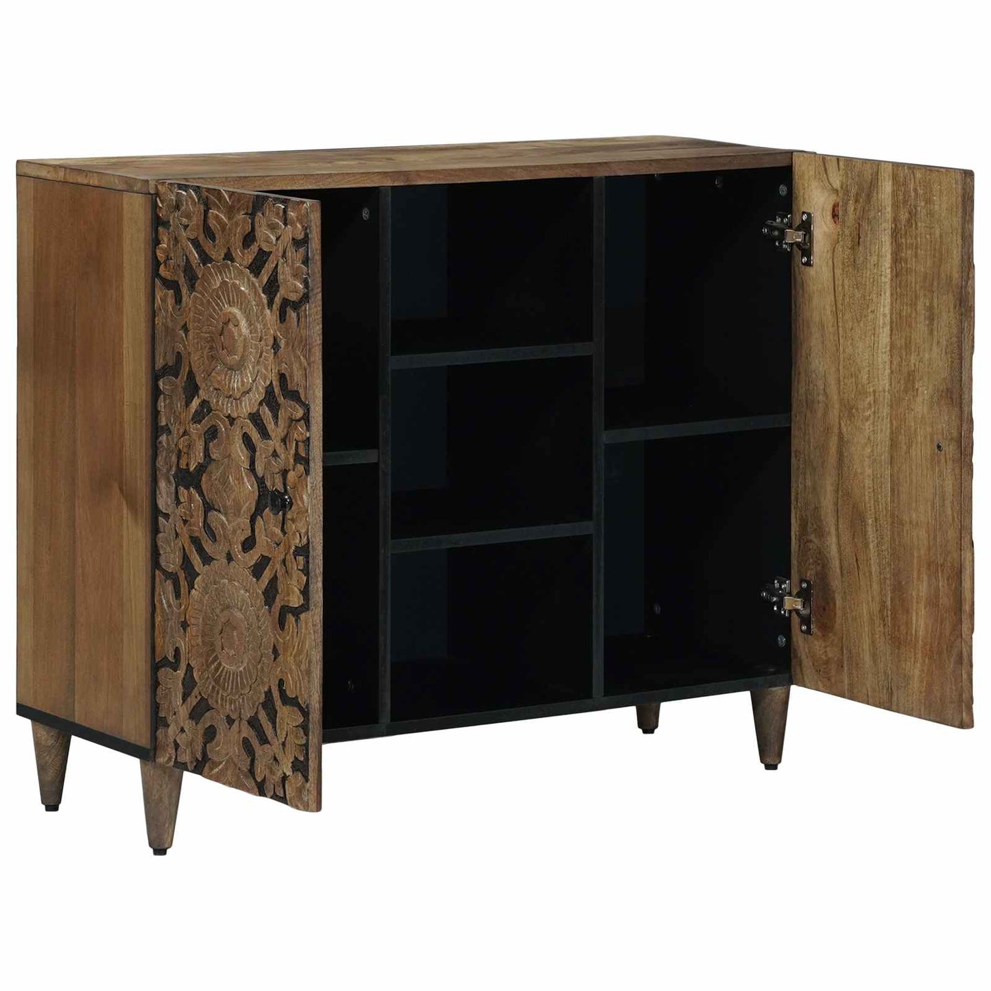Sideboard with Shelf Brown 90 x 33.5 x 75 cm Solid Mango Wood