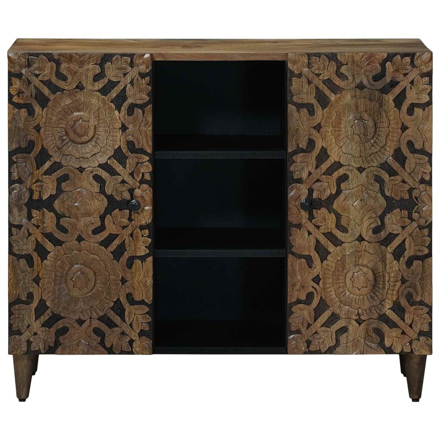 Sideboard with Shelf Brown 90 x 33.5 x 75 cm Solid Mango Wood