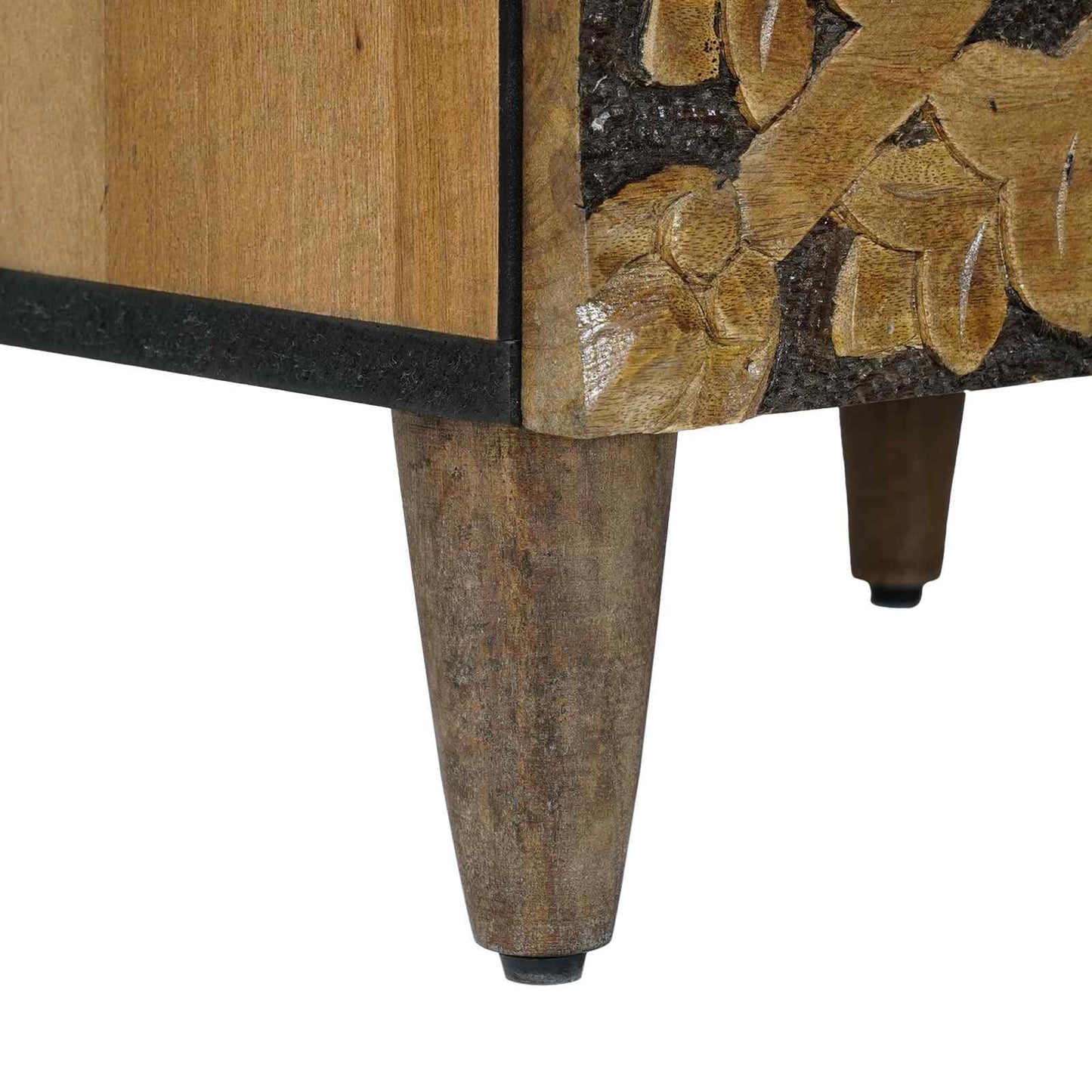 High Board with Shelf Brown 40 x 33.5 x 110 cm Solid Mango Wood