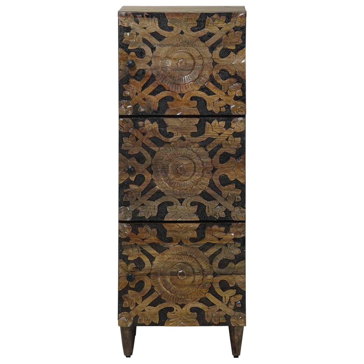 High Board with Shelf Brown 40 x 33.5 x 110 cm Solid Mango Wood