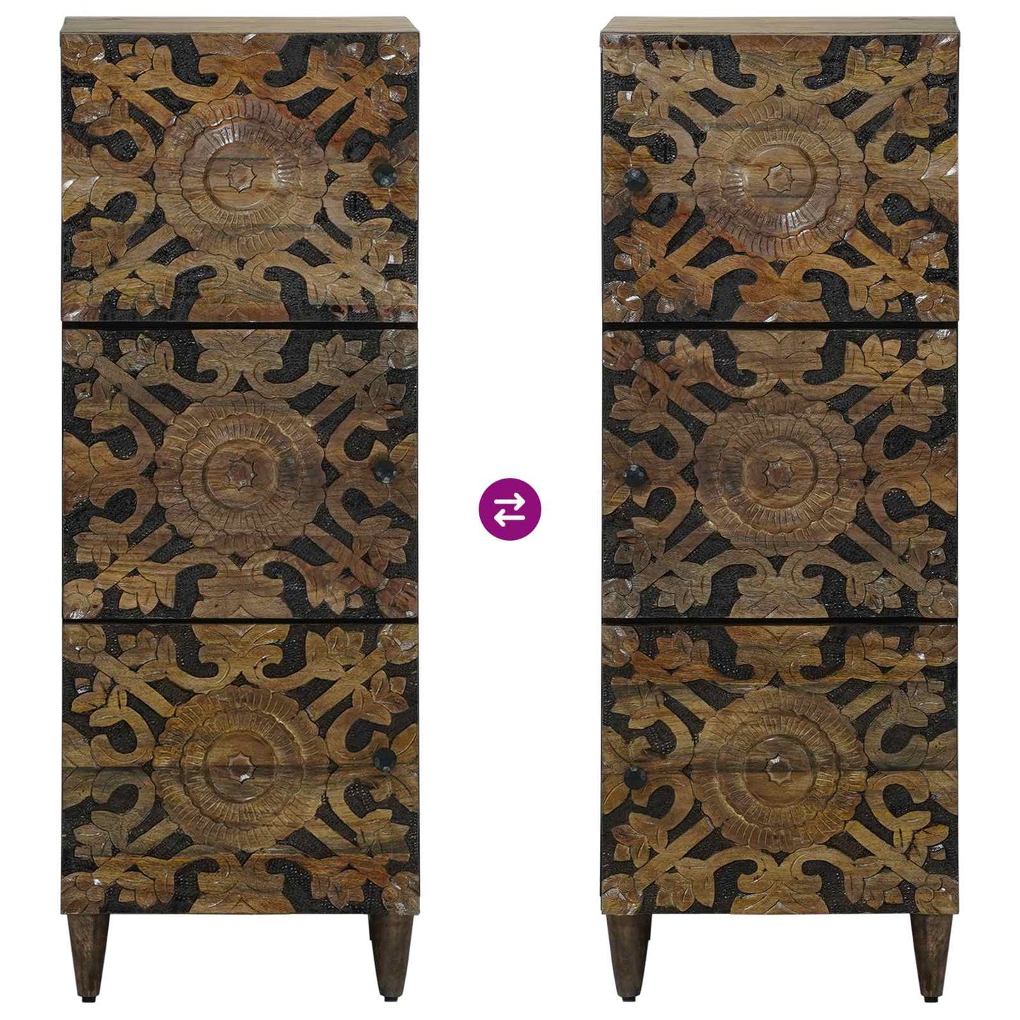 High Board with Shelf Brown 40 x 33.5 x 110 cm Solid Mango Wood