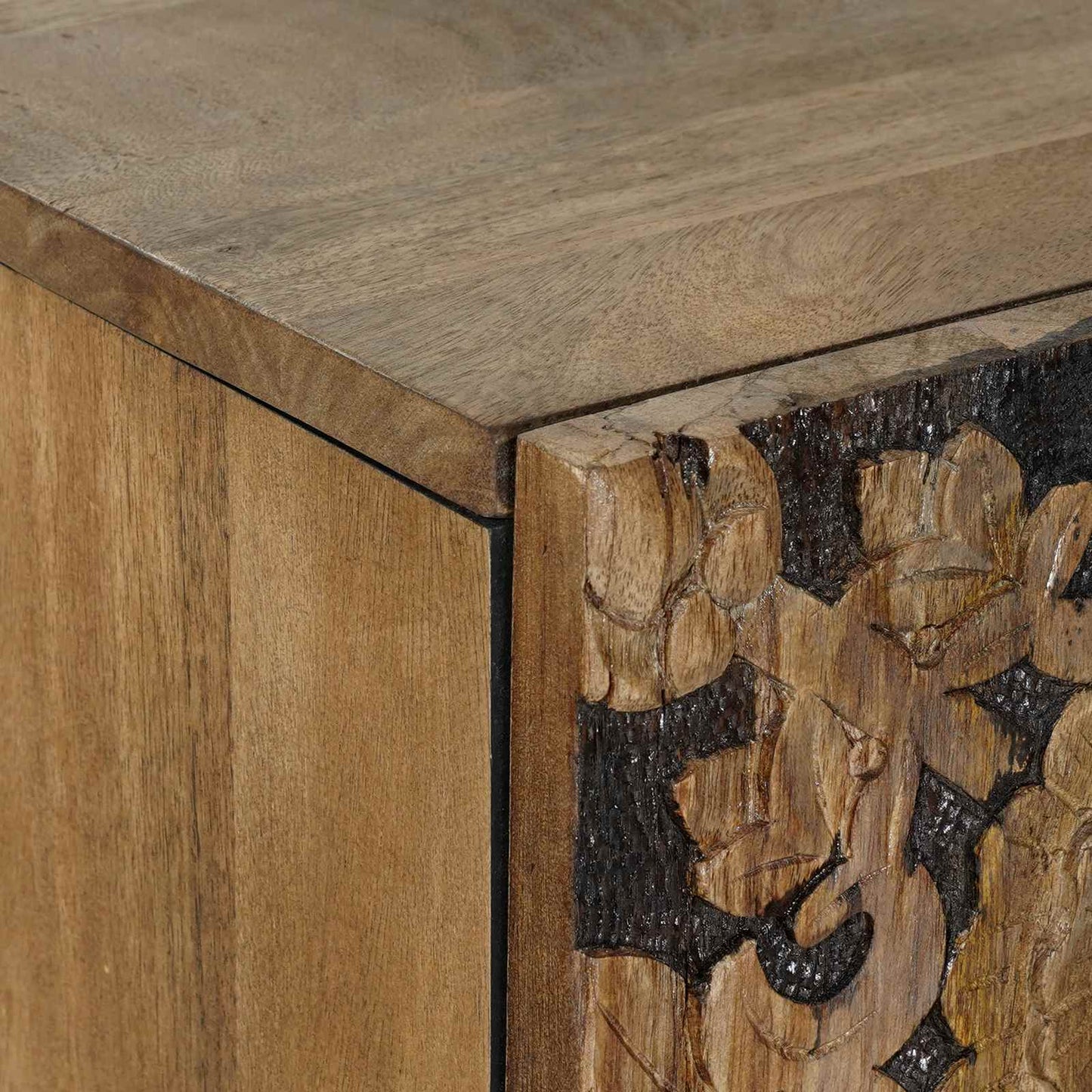 High Board with Shelf Brown 60 x 33.5 x 100 cm Solid Mango Wood
