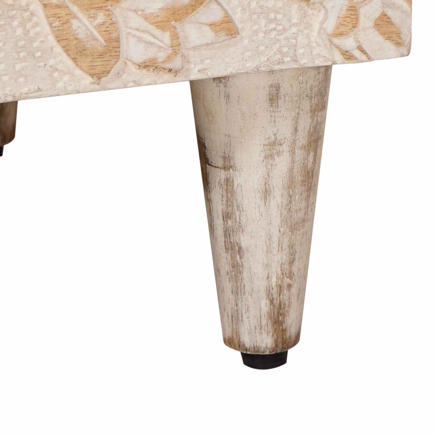Bedside Cabinet White 40 x 33.5 x 46 cm Solid Mango Wood