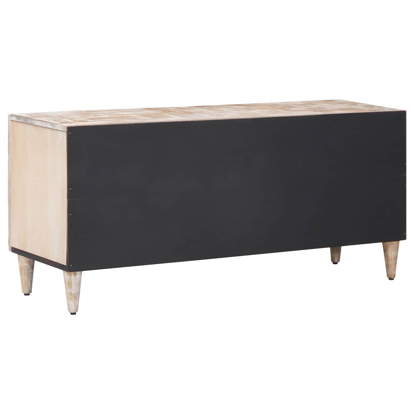 TV Cabinet White 105 x 33.5 x 46 cm Solid Mango Wood