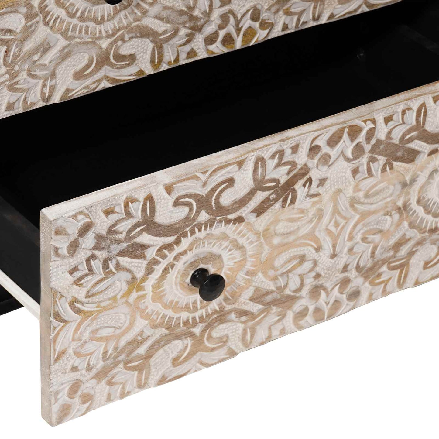 Storage Sideboard White 60 x 33.5 x 75 cm Solid Mango Wood
