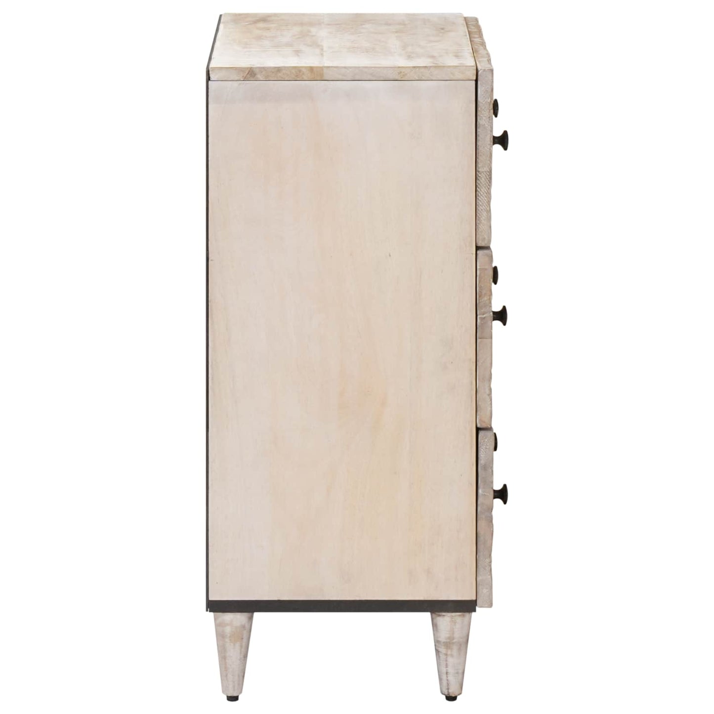 Storage Sideboard White 60 x 33.5 x 75 cm Solid Mango Wood
