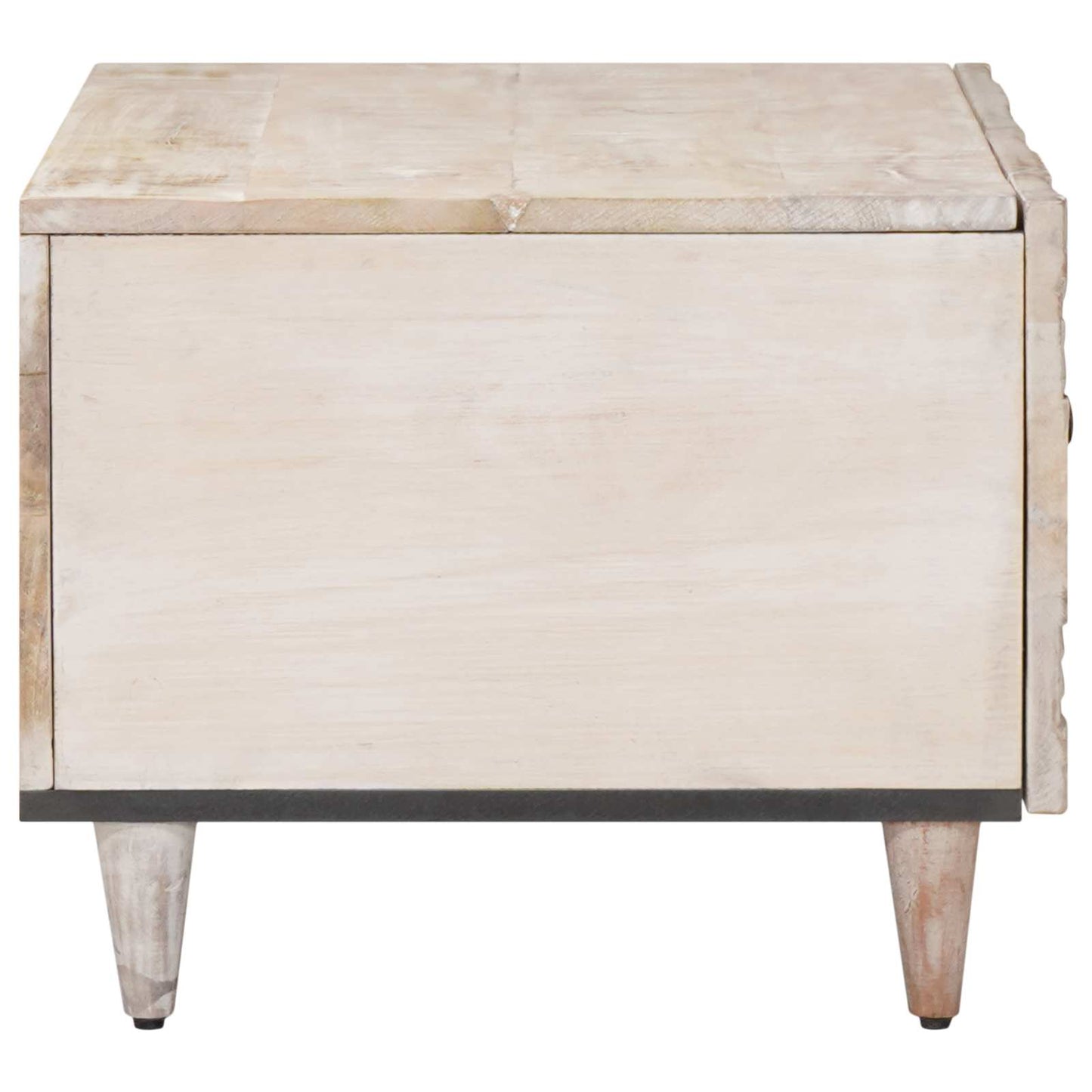 Coffee Table White 80 x 50 x 40 cm Solid Mango Wood