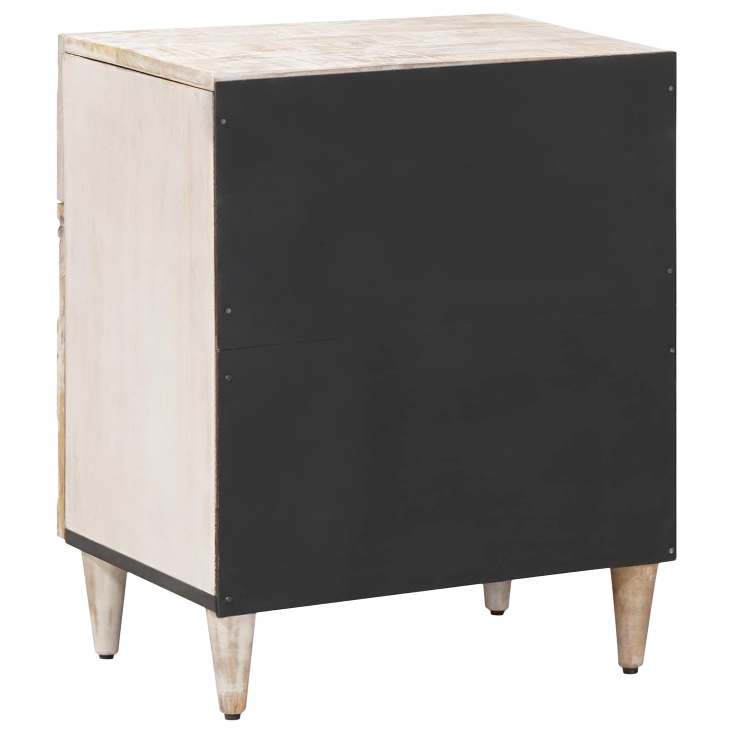 Bed cabinet with Drawer White 50 x 33 x 60 cm Solid Mango Wood