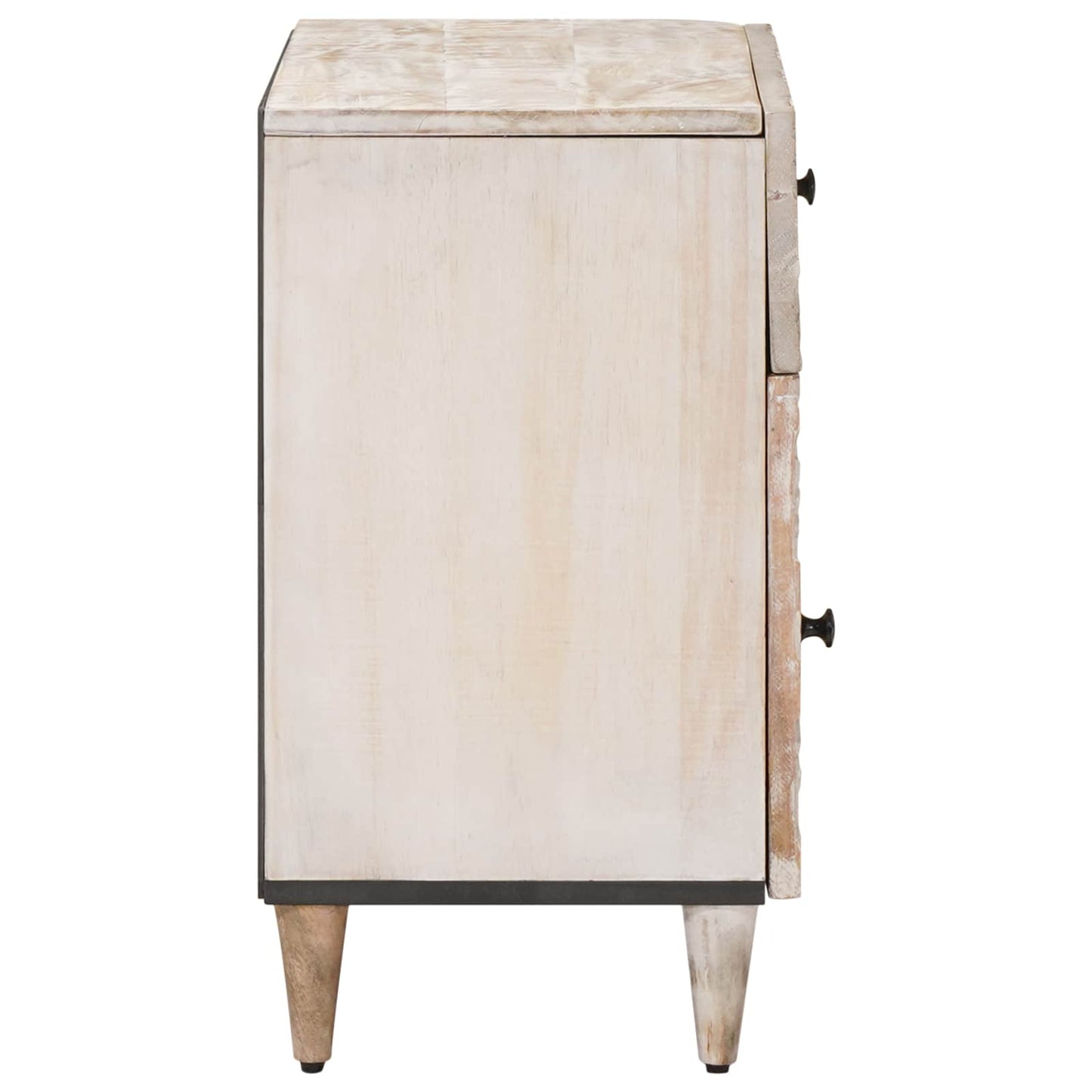 Bed cabinet with Drawer White 50 x 33 x 60 cm Solid Mango Wood