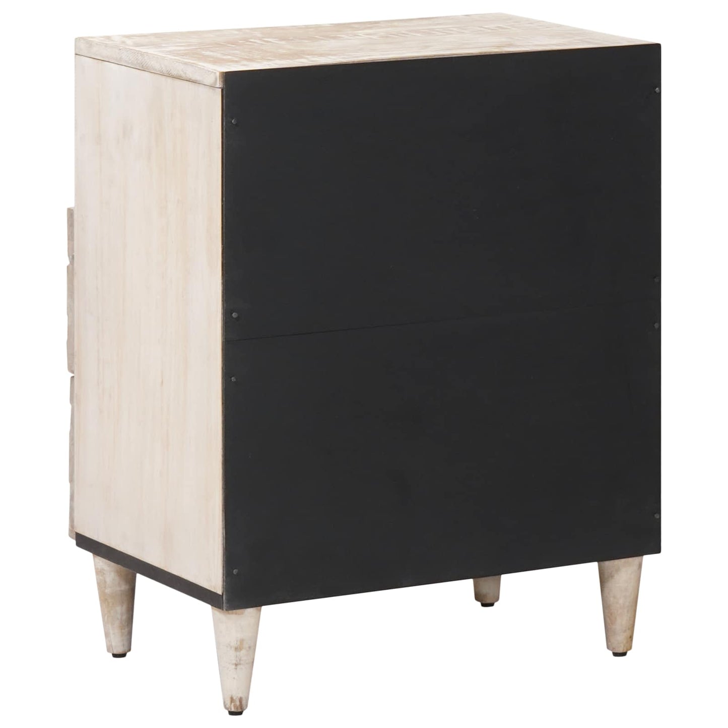 Bed cabinet with Drawer White 50 x 33 x 60 cm Solid Mango Wood