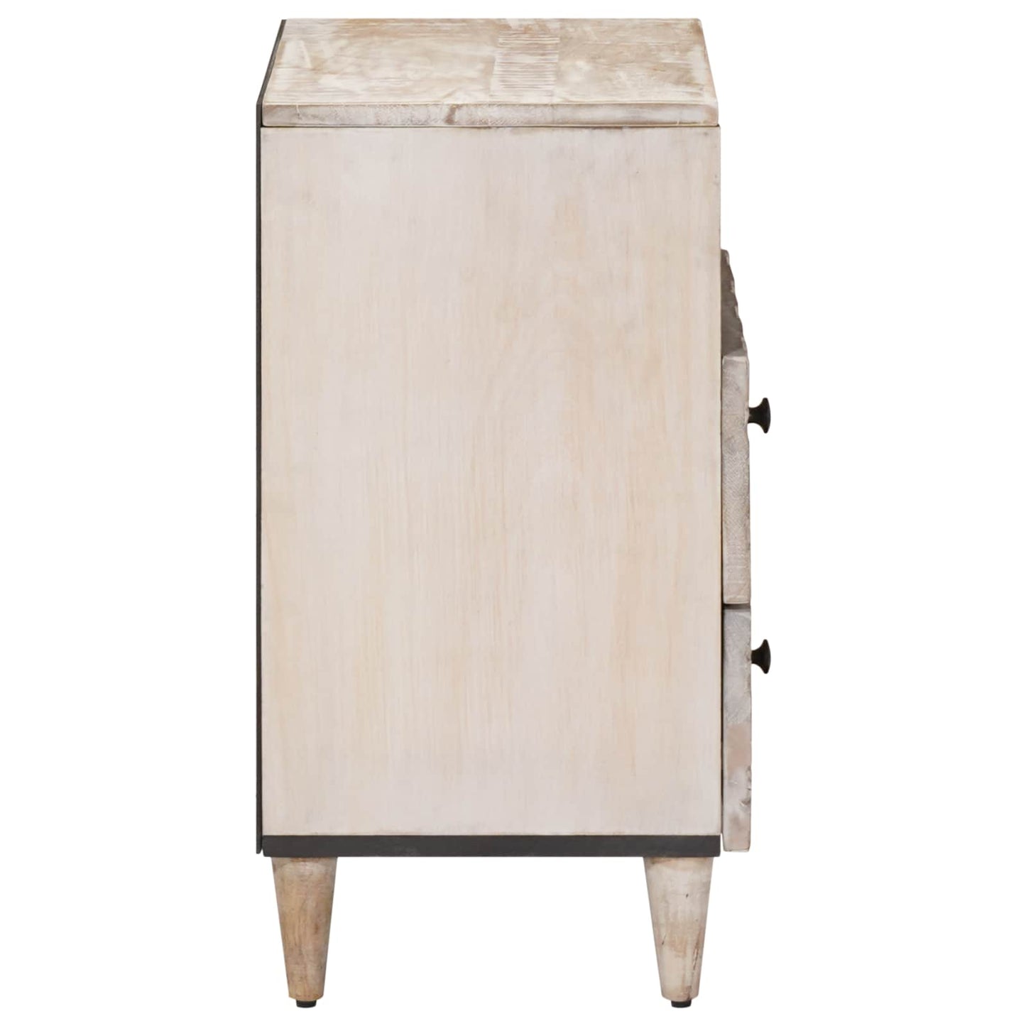 Bed cabinet with Drawer White 50 x 33 x 60 cm Solid Mango Wood