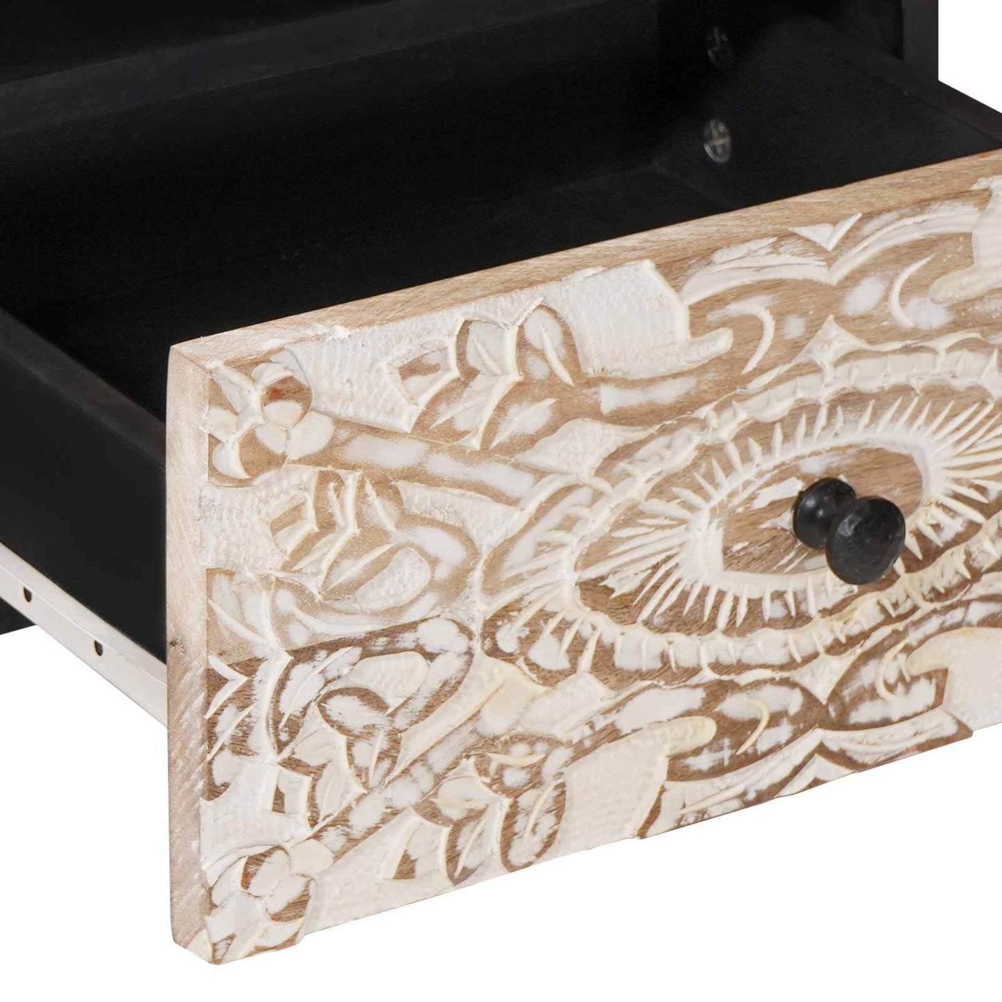 Coffee Table with Drawer White 80 x 54 x 40 cm Solid Mango Wood