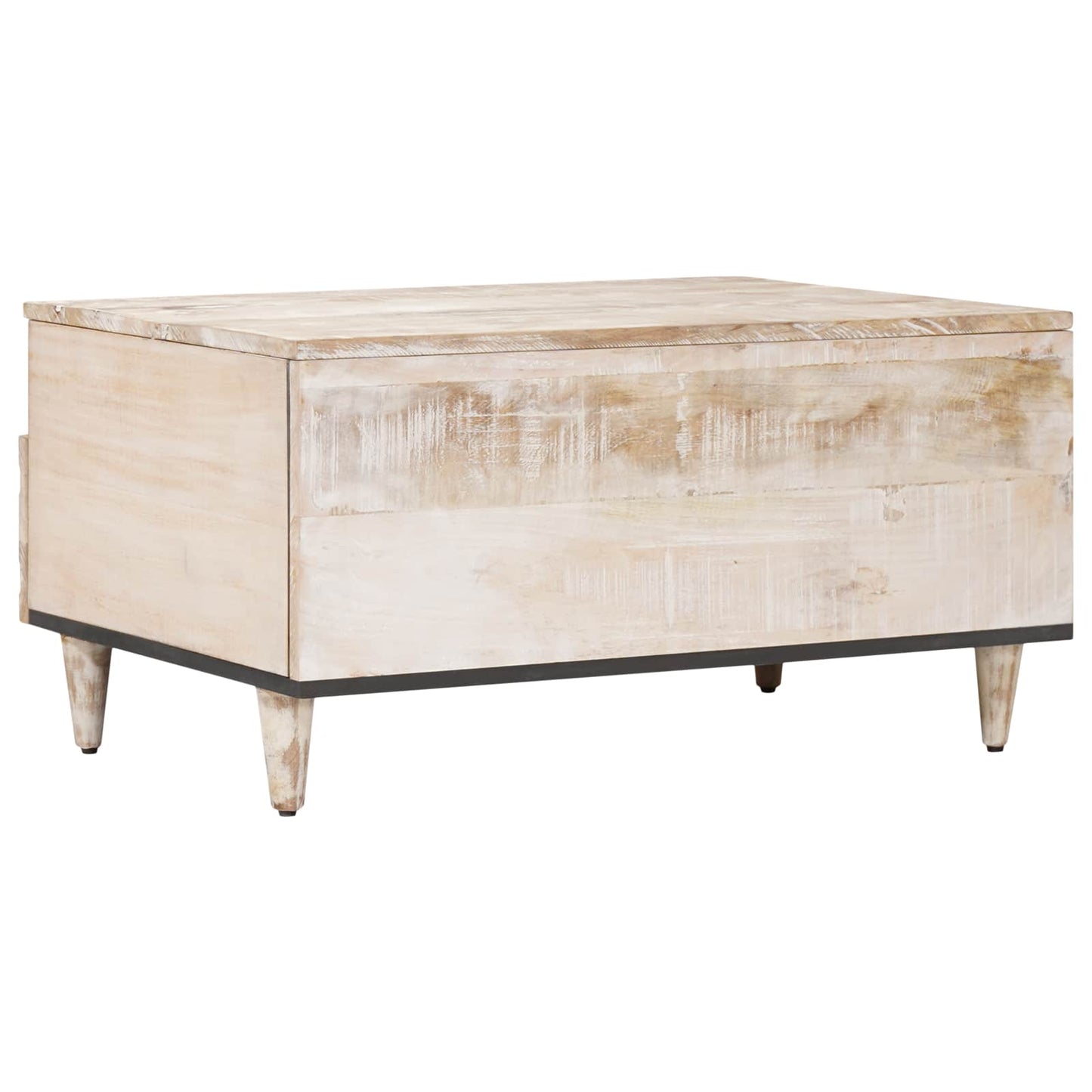 Coffee Table with Drawer White 80 x 54 x 40 cm Solid Mango Wood