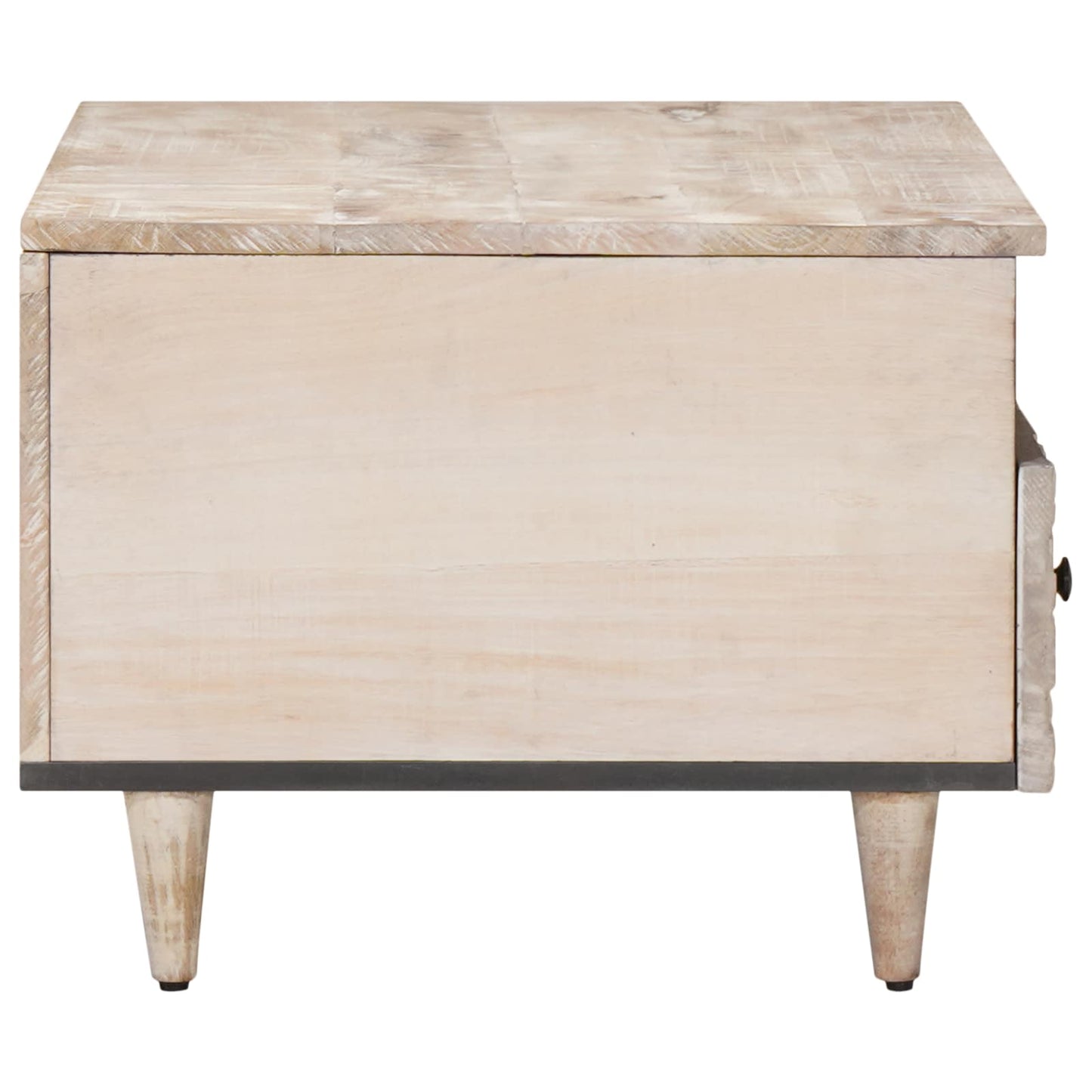 Coffee Table with Drawer White 80 x 54 x 40 cm Solid Mango Wood