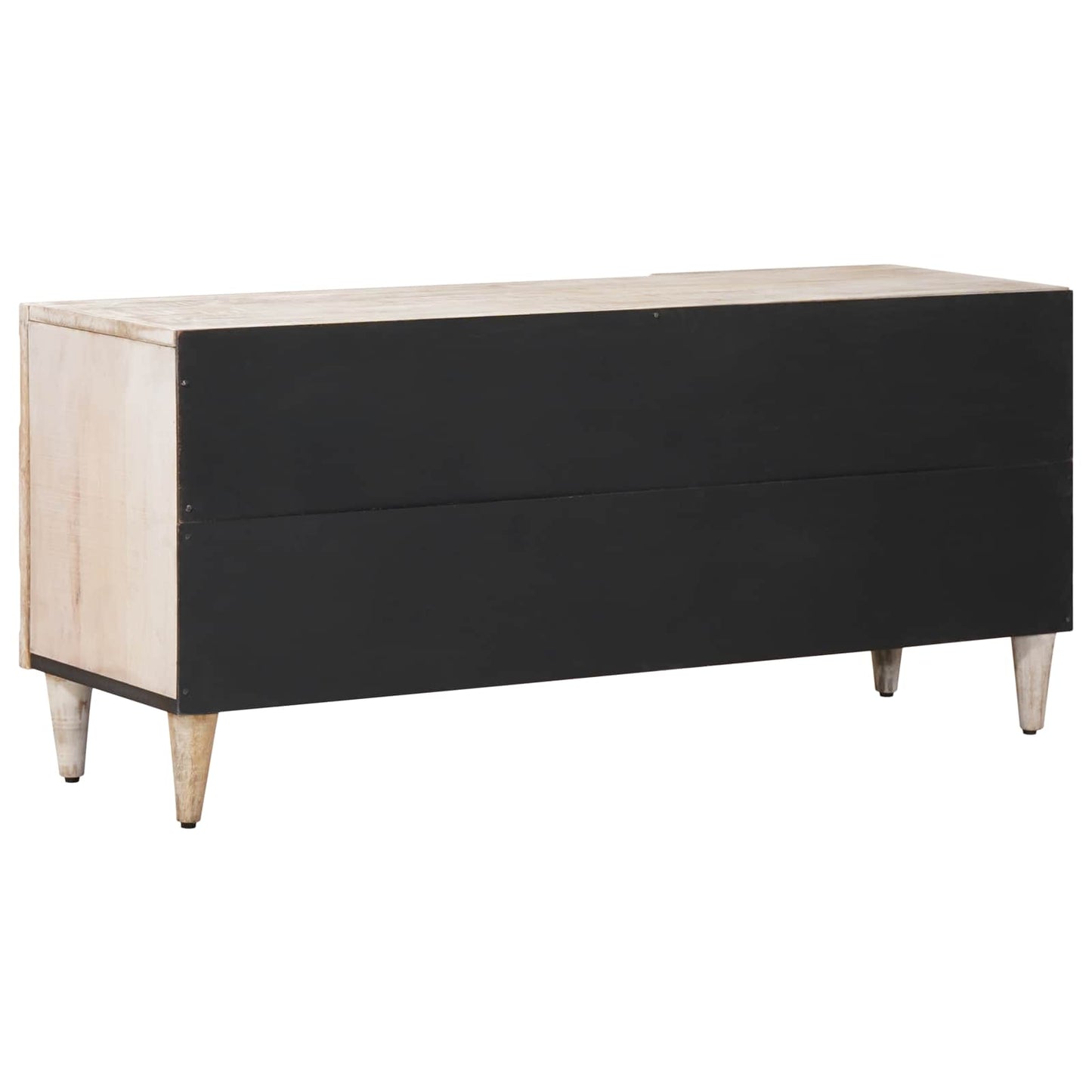 TV Cabinet with Door White 105 x 33.5 x 46 cm Solid Mango Wood