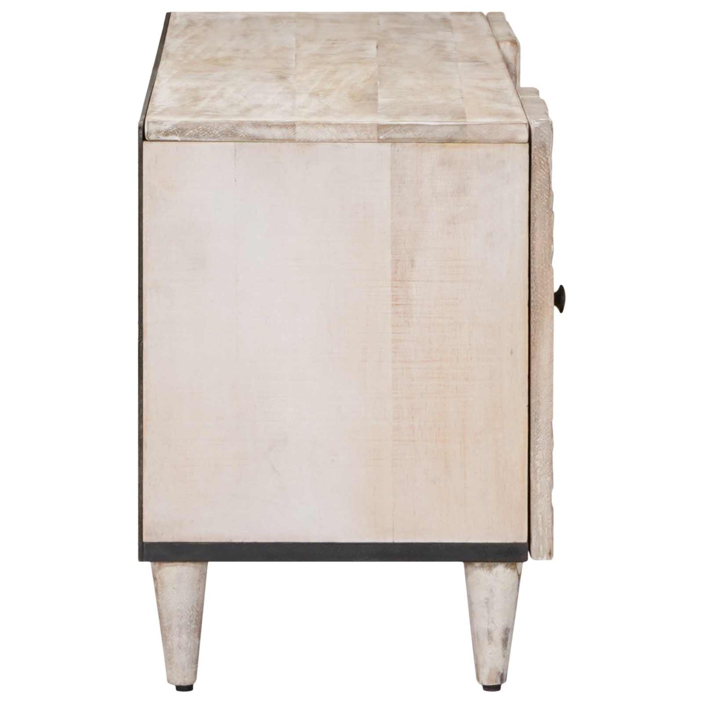 TV Cabinet with Door White 105 x 33.5 x 46 cm Solid Mango Wood