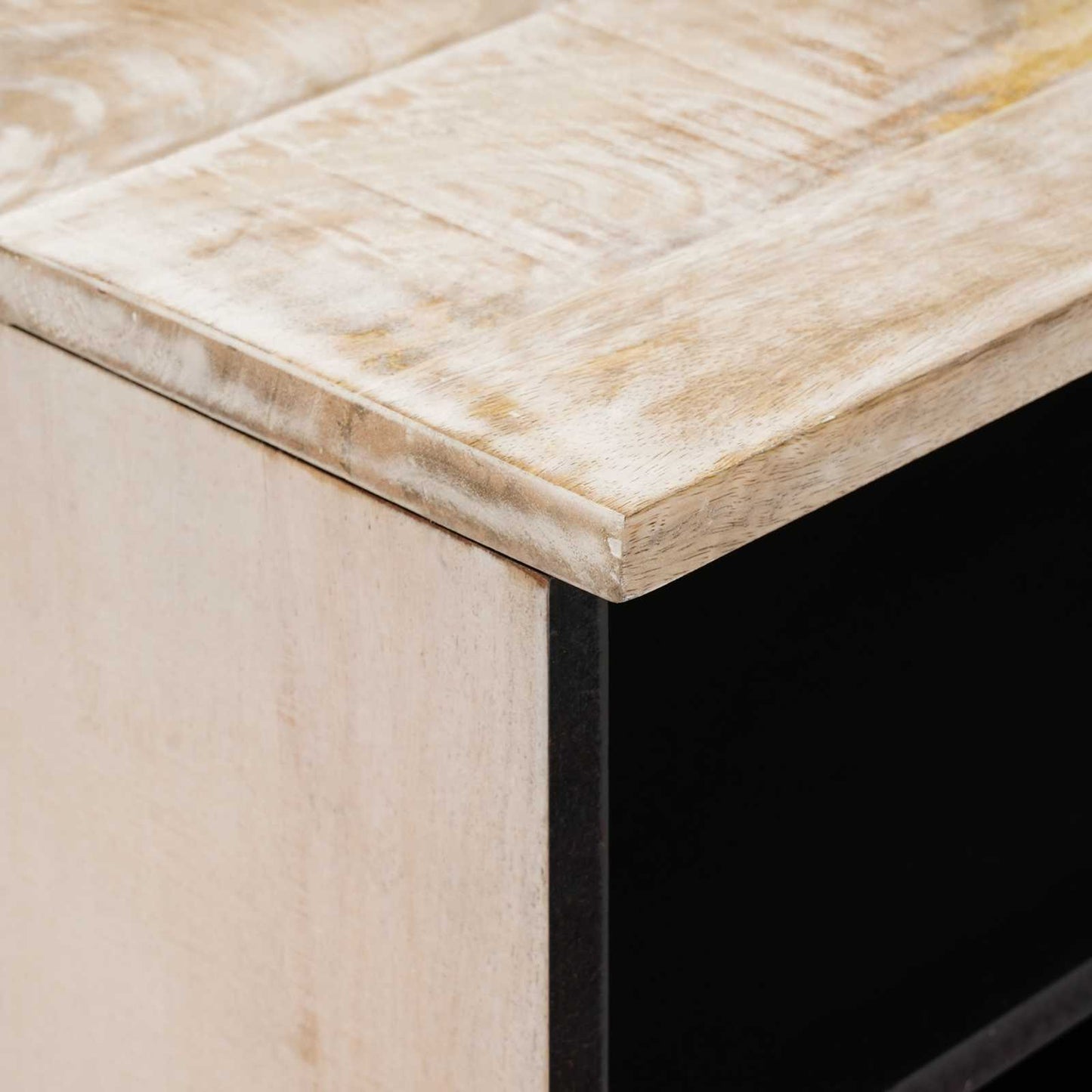 TV Cabinet with Shelf White 100 x 33.5 x 46 cm Solid Mango Wood
