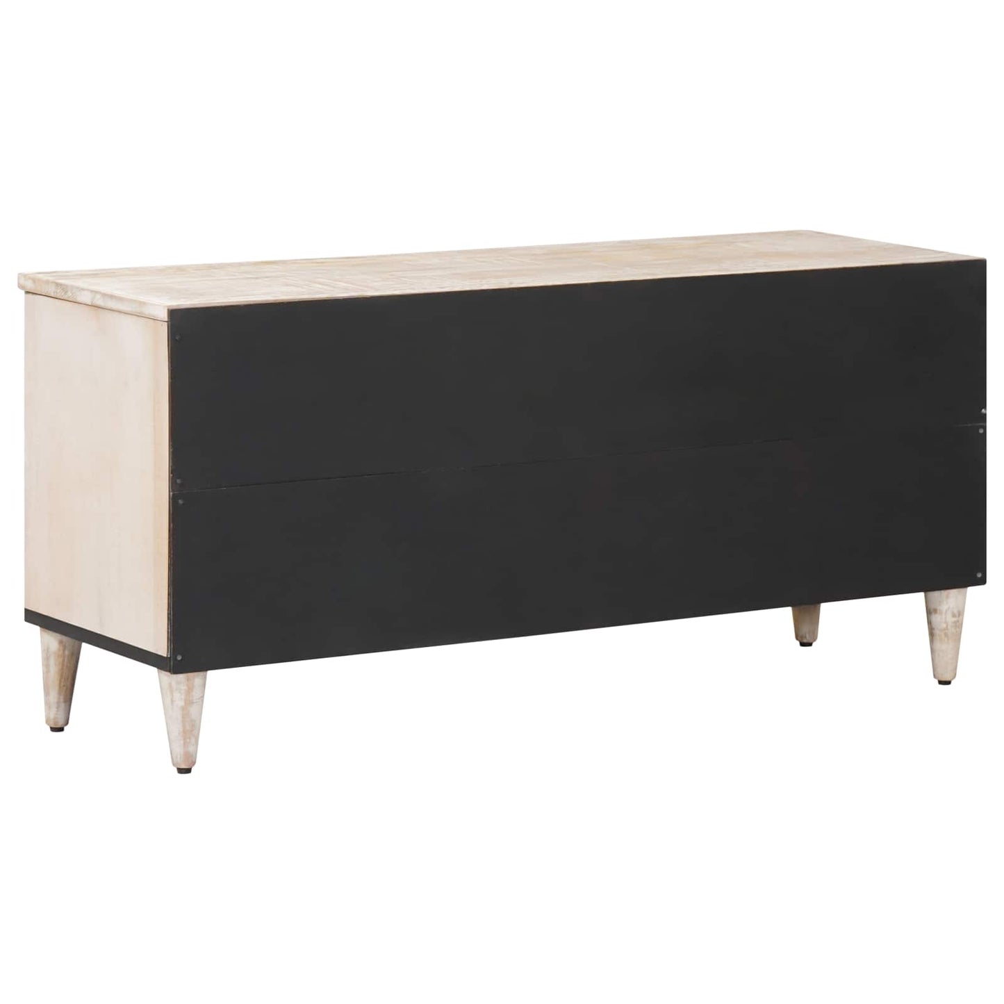 TV Cabinet with Shelf White 100 x 33.5 x 46 cm Solid Mango Wood
