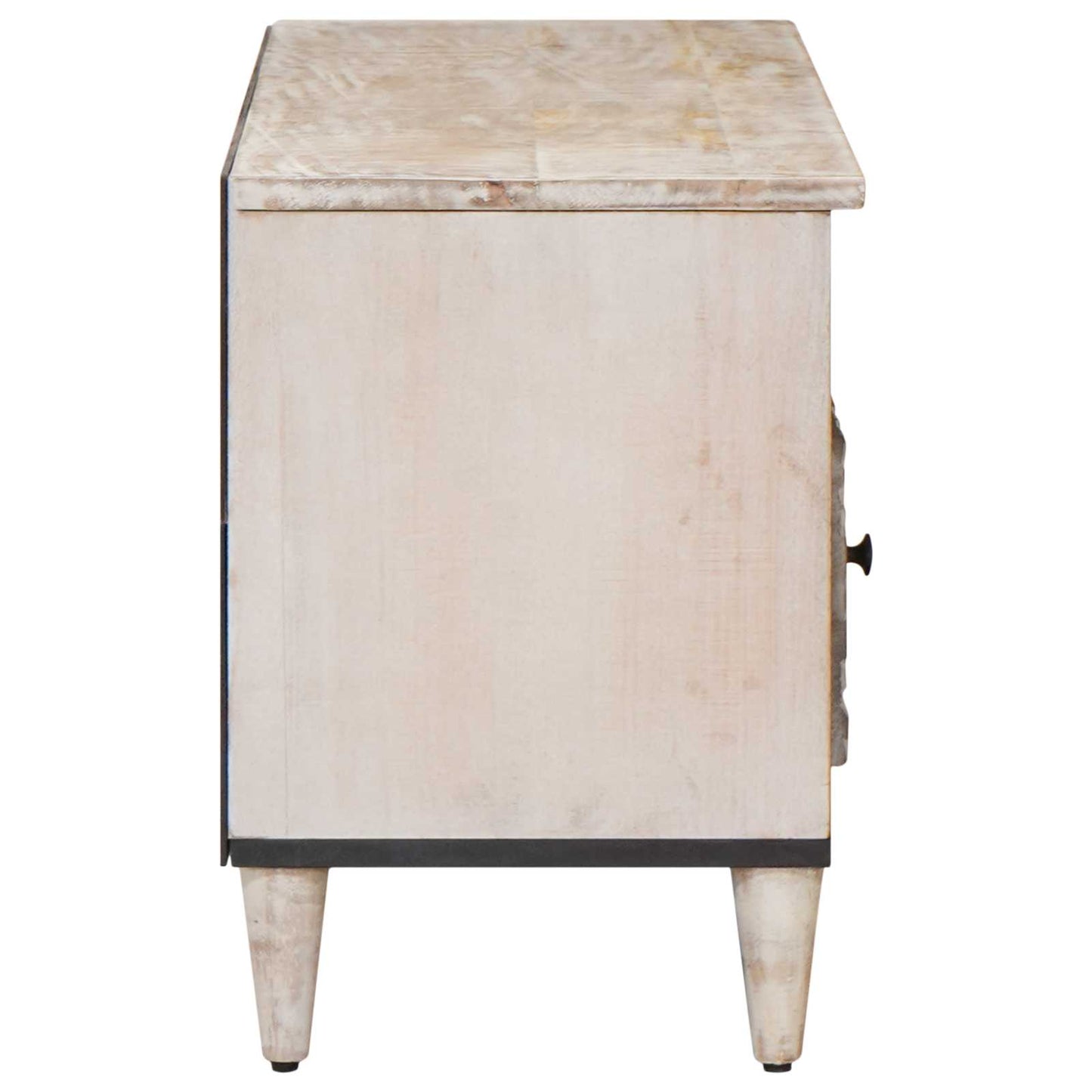 TV Cabinet with Shelf White 100 x 33.5 x 46 cm Solid Mango Wood