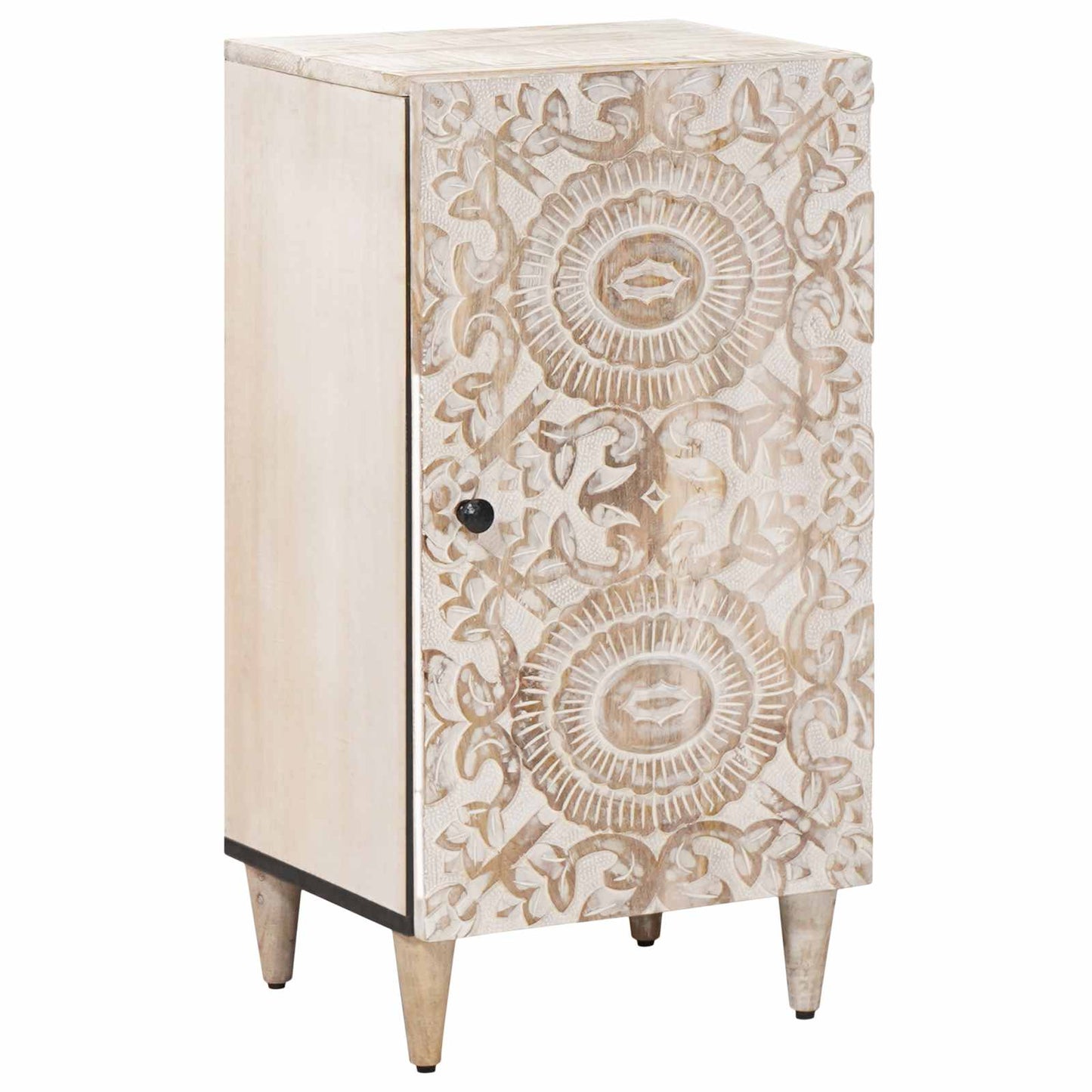 Sideboard with Storage White 40 x 33.5 x 75 cm Solid Mango Wood